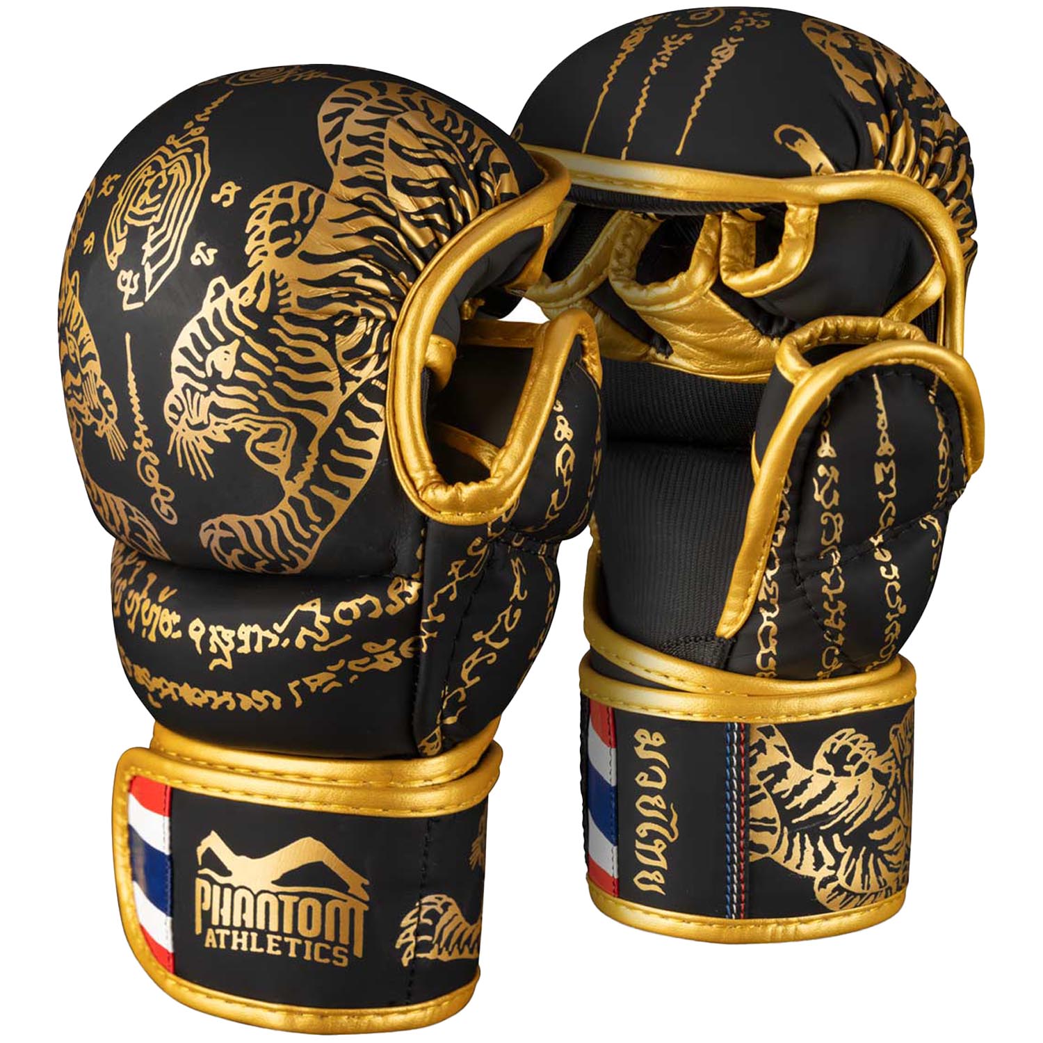 Phantom Athletics MMA Sparring Gloves, Muay Thai, black-gold, S/M