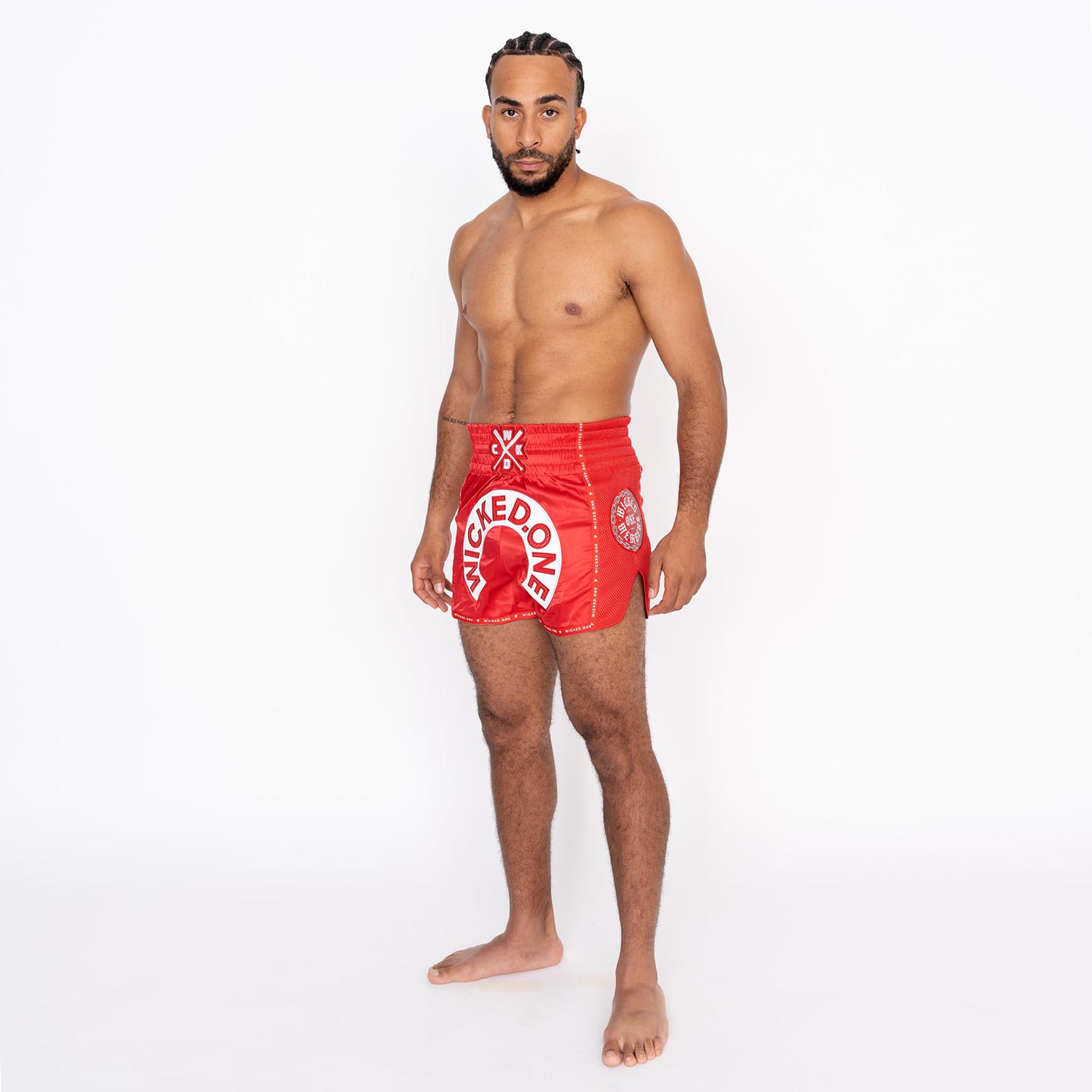 Wicked One Muay Thai Shorts, Herd, rot, S