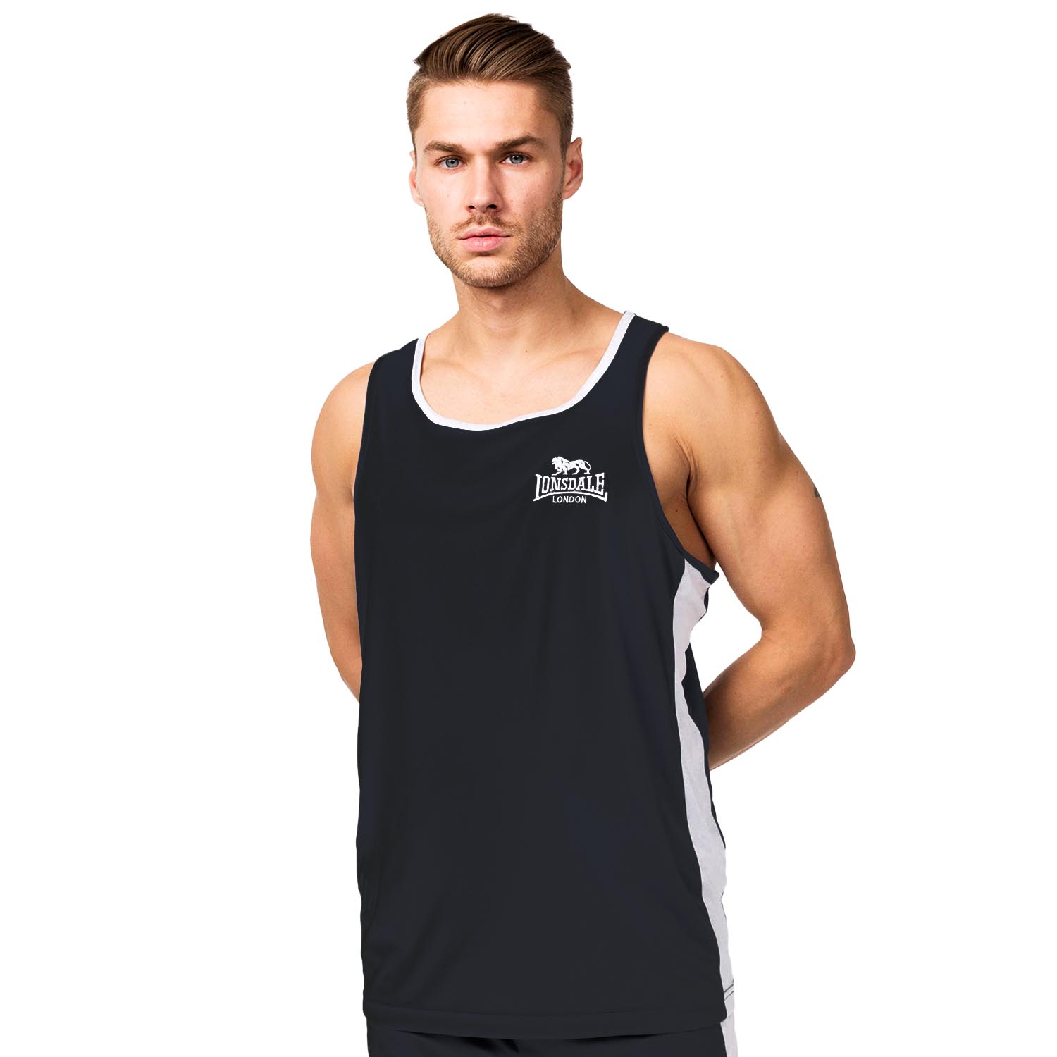 Lonsdale Tank Top, Amateur Singlet, black, S