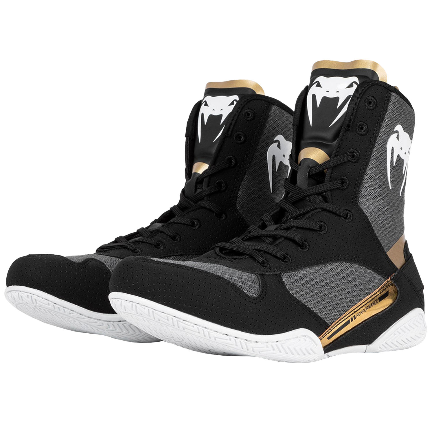VENUM Boxing Shoes, Elite, black-white-gold, 41