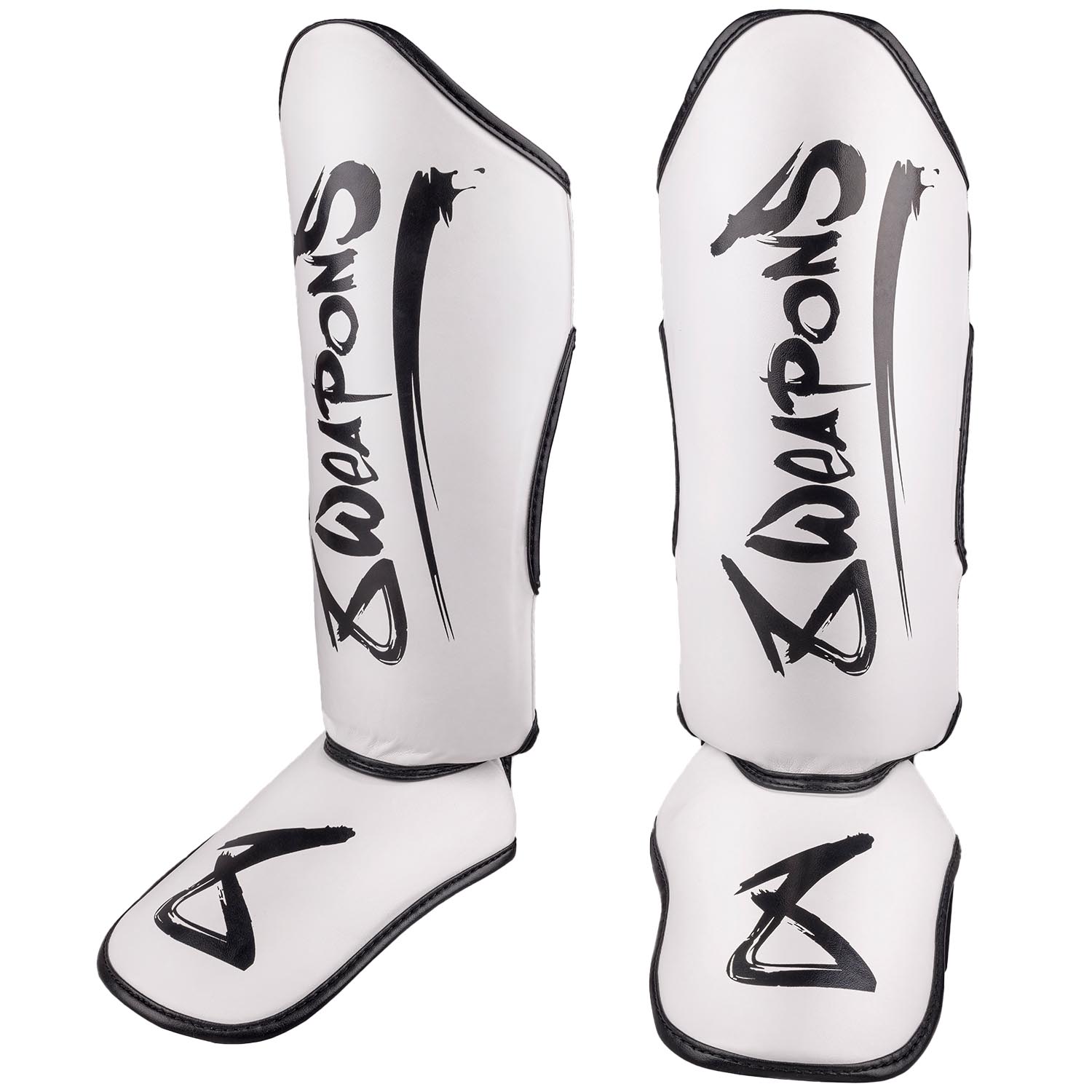 8 WEAPONS Shin Guards, Kids, Unlimited 2.0, white-black, L/XL