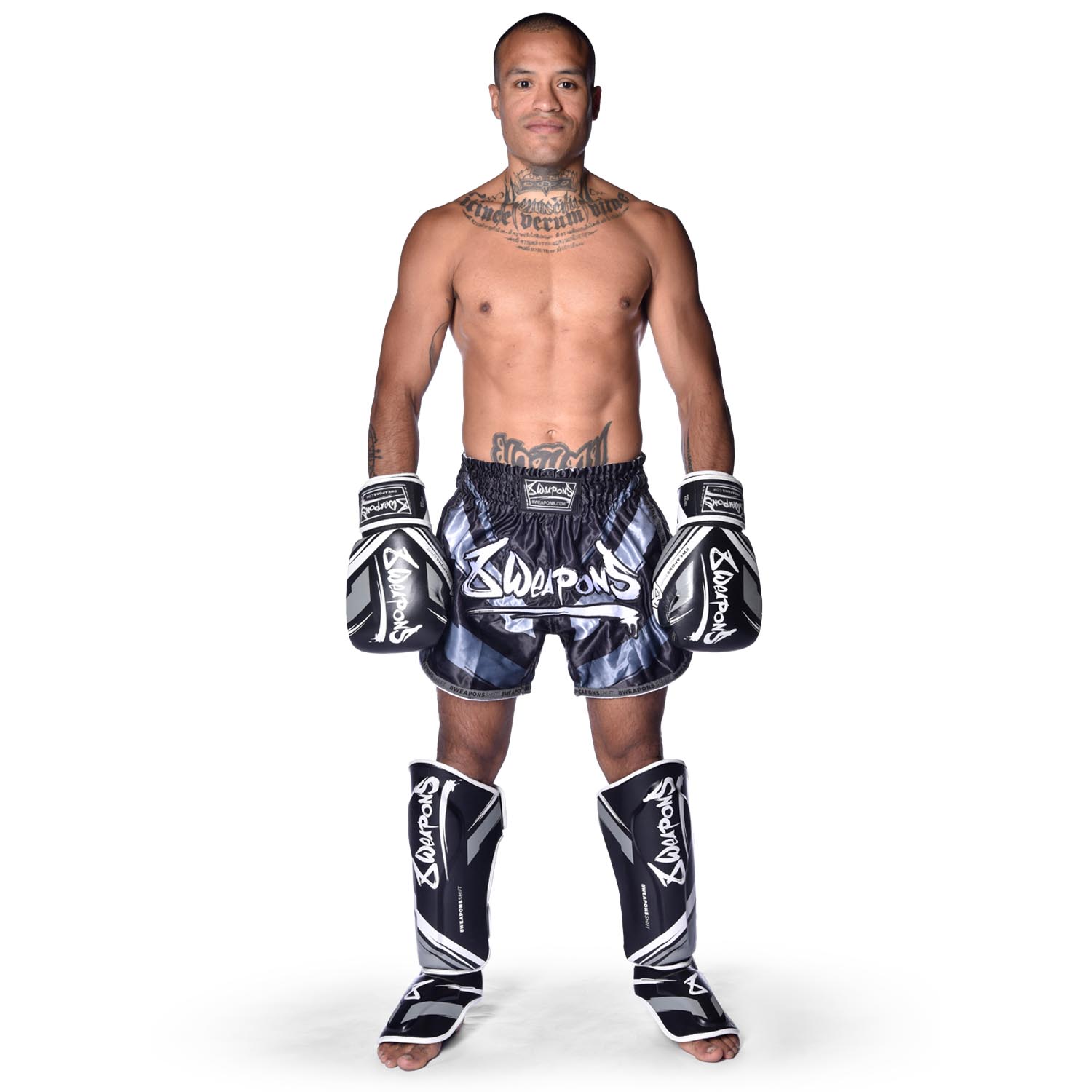 8 WEAPONS Shin Guards, Shift, black-white, XL
