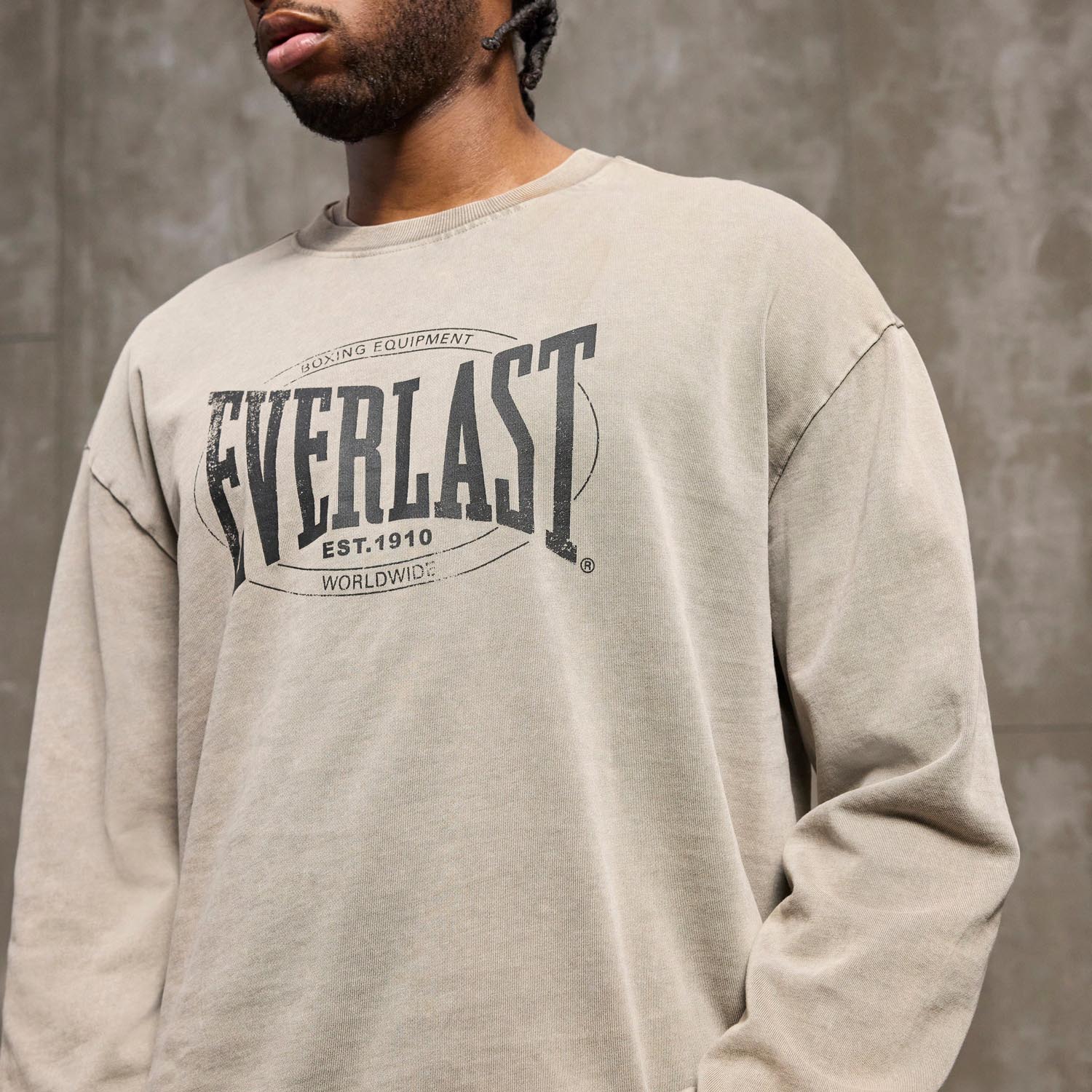 Everlast Pullover, Washed Logo, sand, XXL