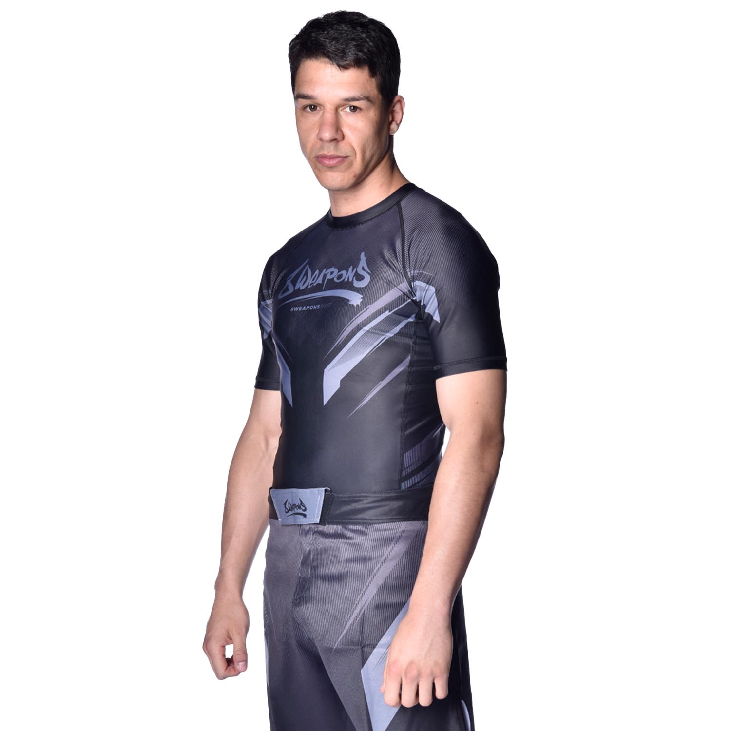 8 WEAPONS Rashguard, S/S, Shift, schwarz-matt XXL