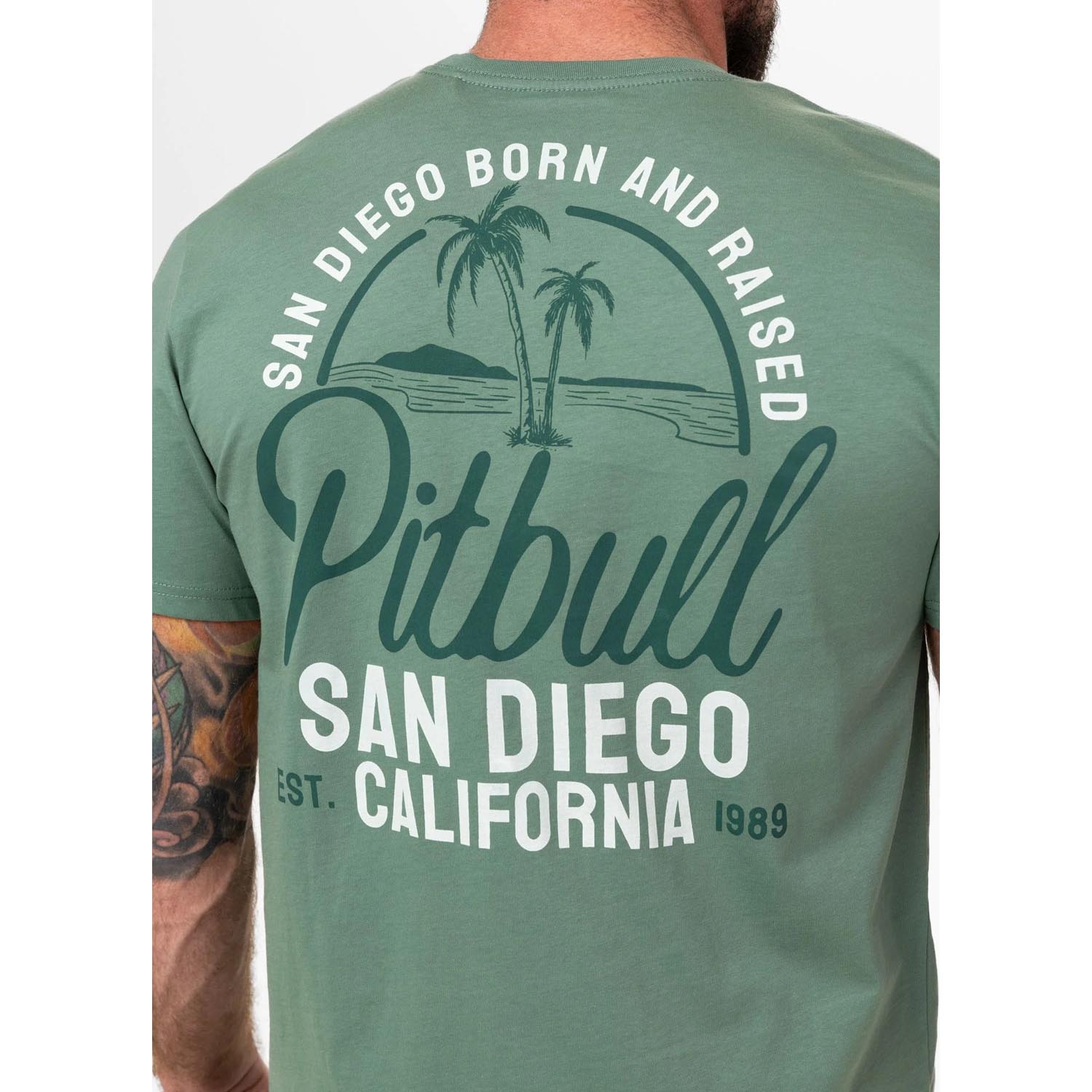 Pit Bull West Coast, T-Shirt, San Diego Born, green, XXXL