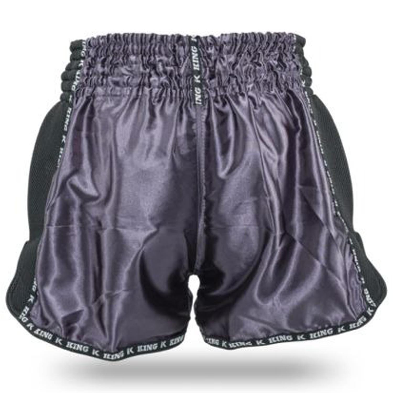 KING PRO BOXING Muay Thai Shorts, Bangkok 7, grau-schwarz, L