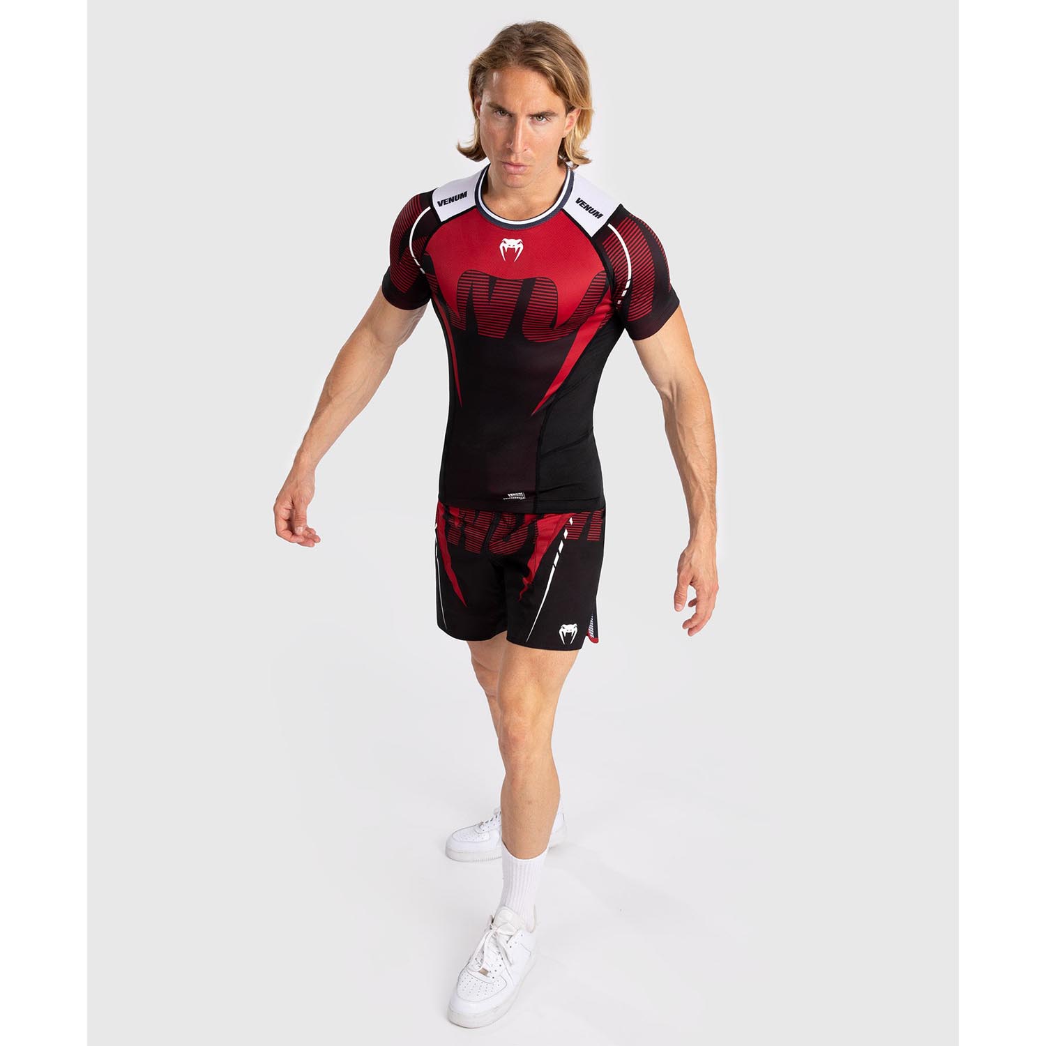 VENUM Rashguard, S/S, Adrenaline, schwarz-rot, L