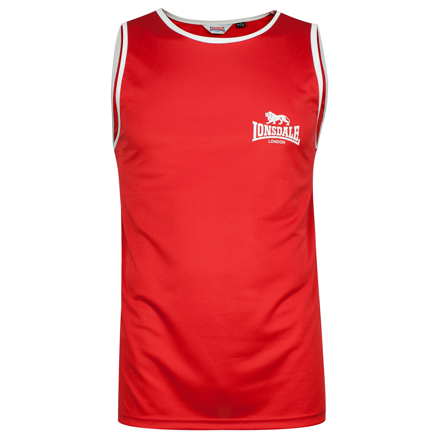 Lonsdale Tank Top, Amateur Singlet, rot, XXL