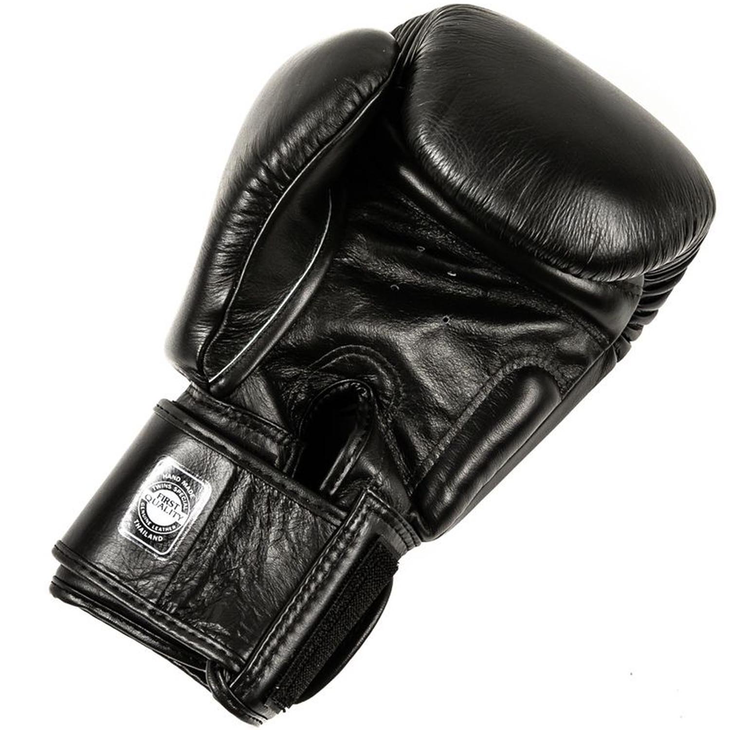 TWINS Special Boxhandschuhe, Leder, BGVL-8, schwarz-matt, 16 Oz
