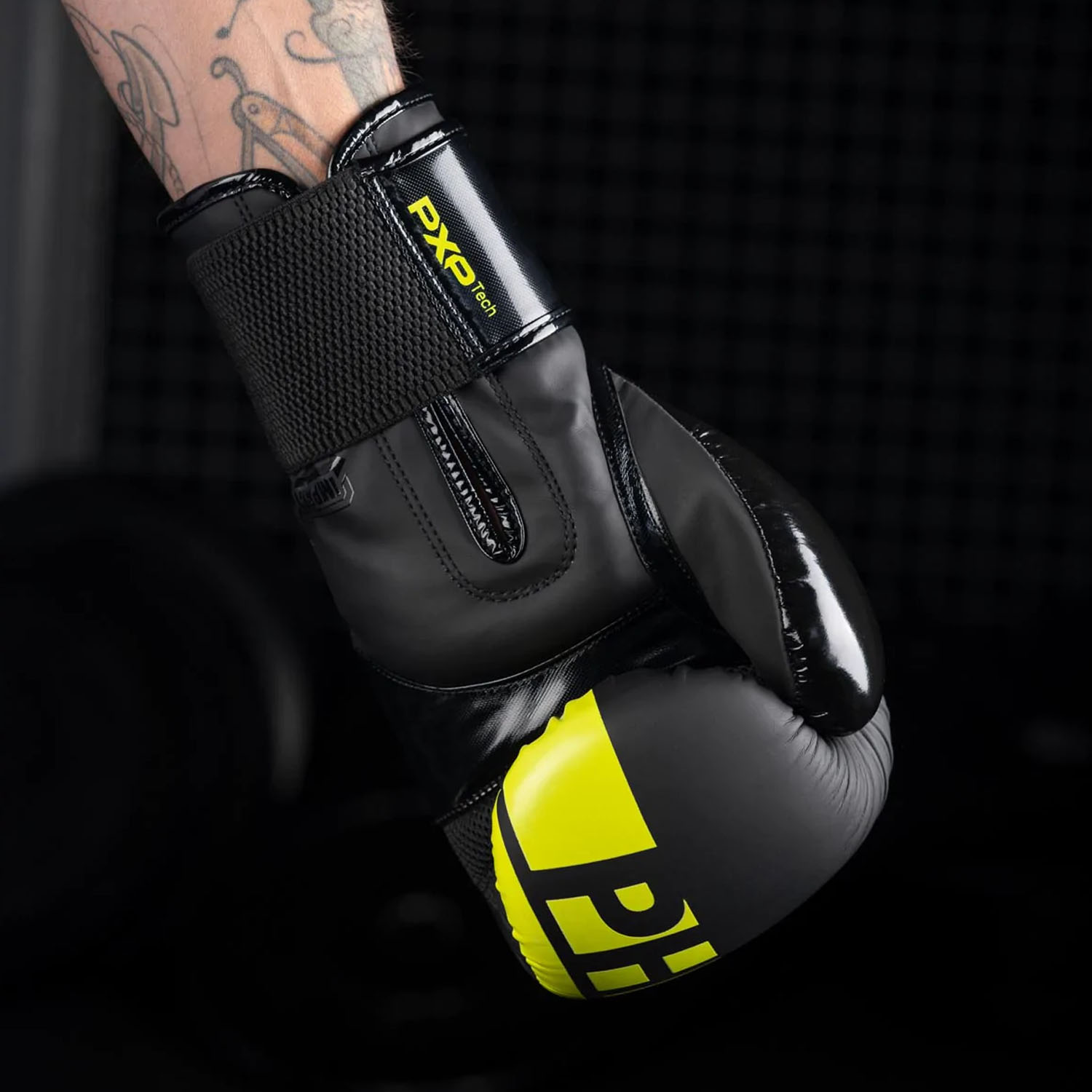 Phantom Athletics Boxhandschuhe, Apex, schwarz-neongelb, 14 Oz