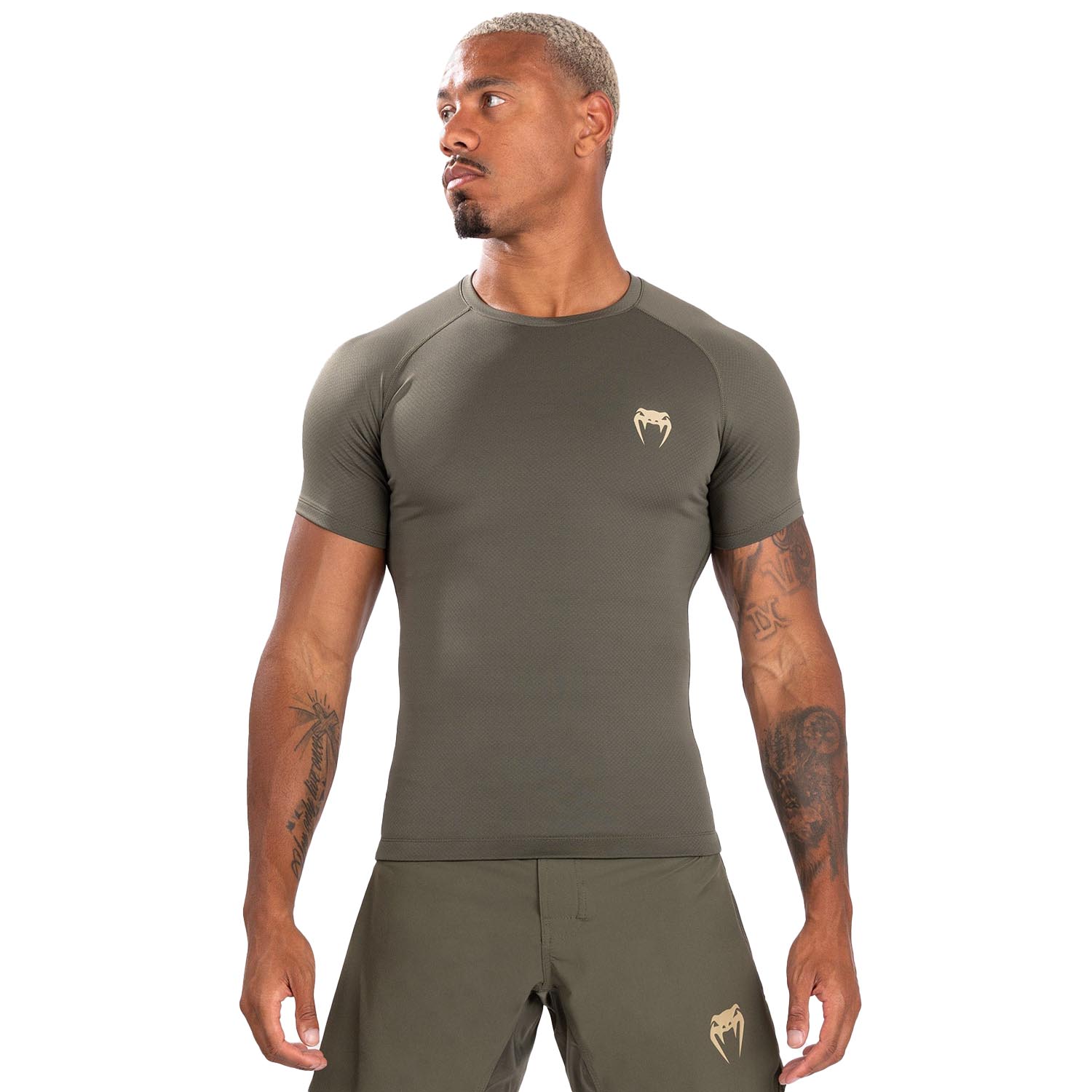 VENUM Rashguards, S/S, Contender, khaki, M