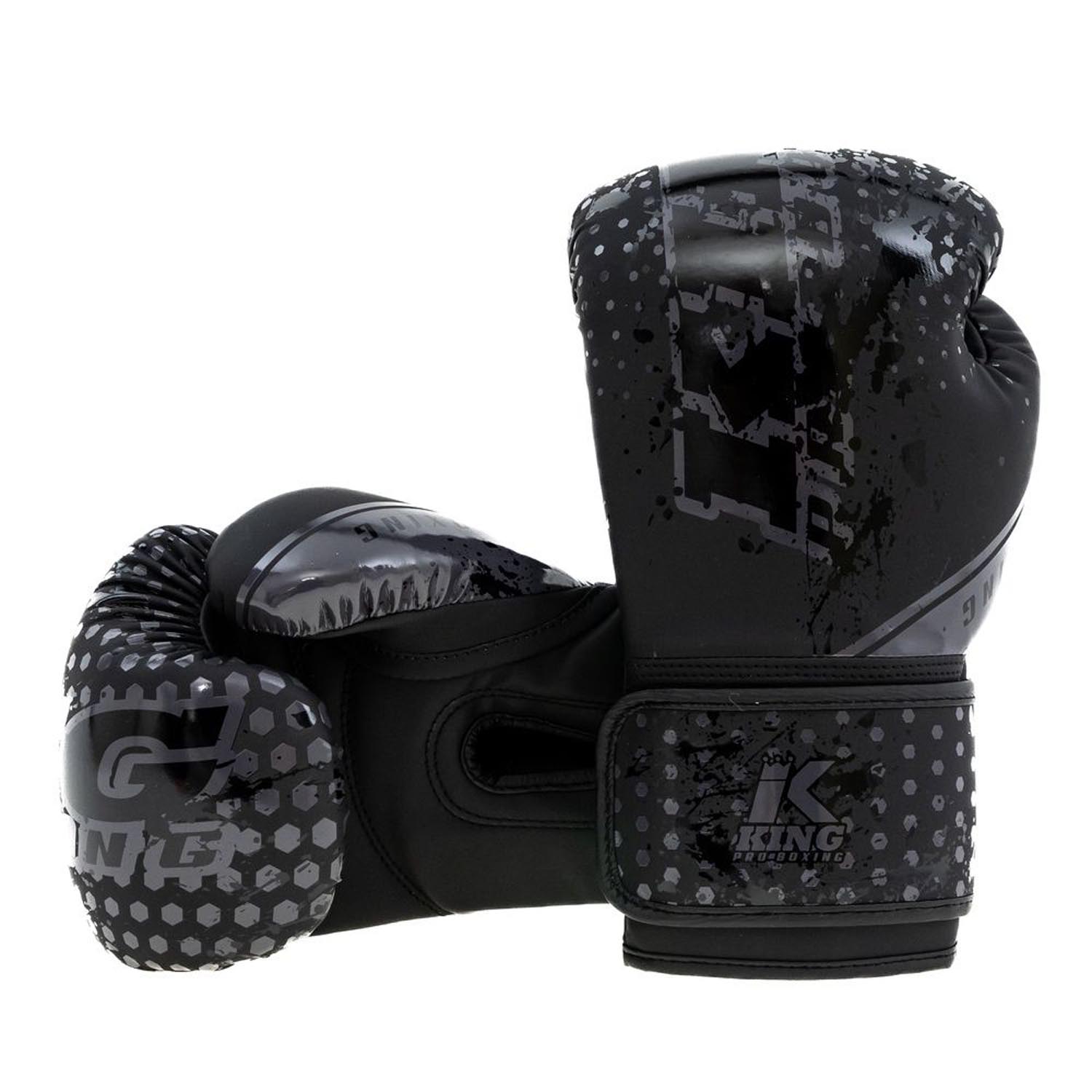 KING PRO BOXING Boxing Gloves, Hexagon 1, black-grey, 6 Oz