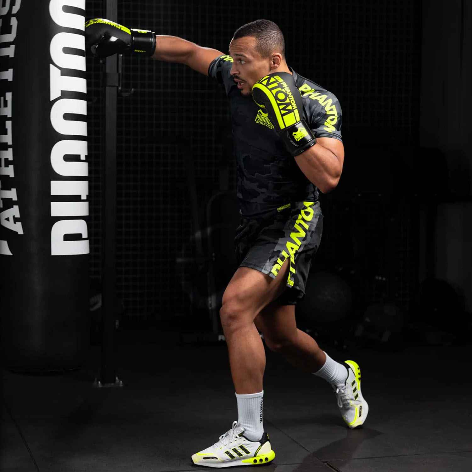 Phantom Athletics Boxhandschuhe, Apex, schwarz-neongelb, 16 Oz