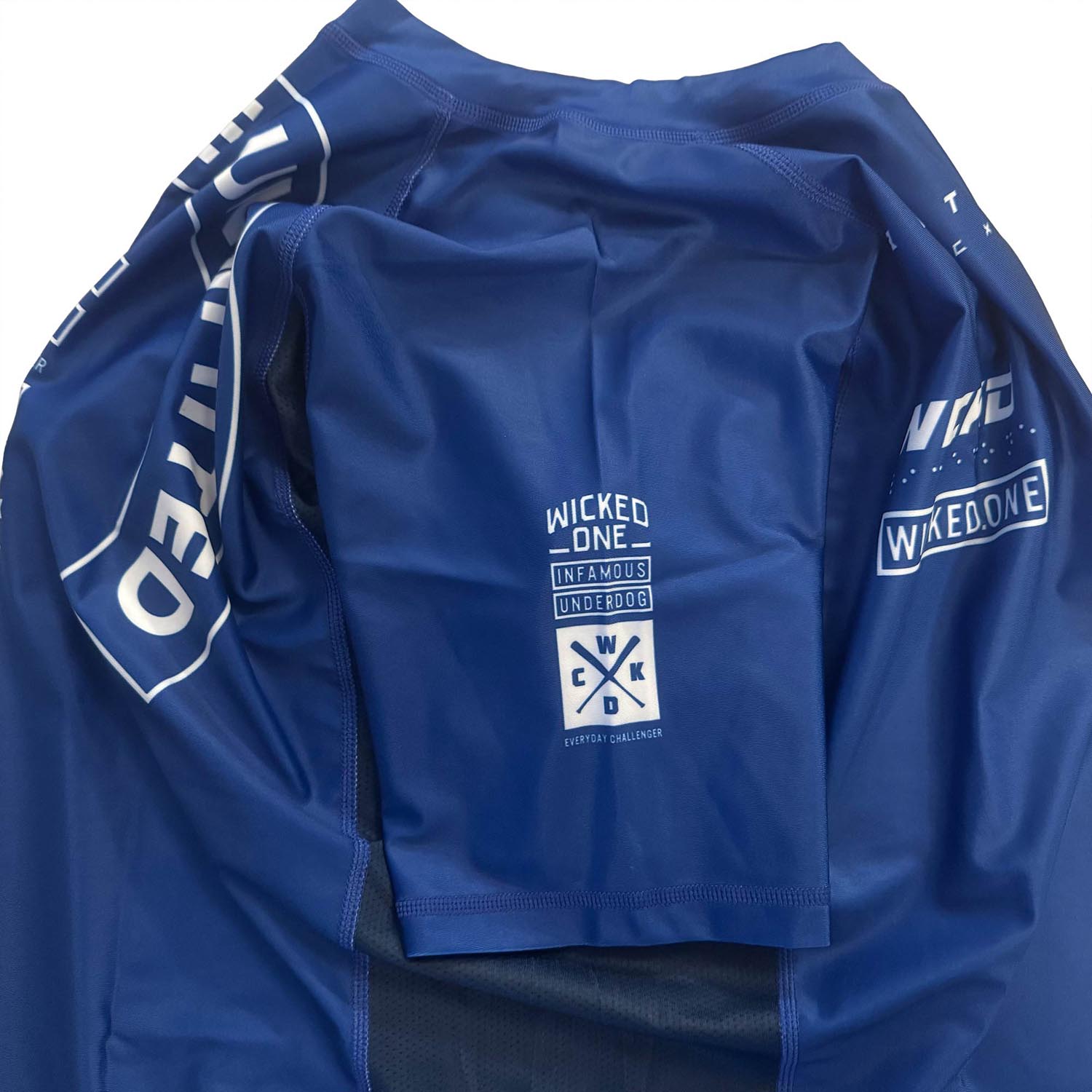 Wicked One Rashguard, S/S, Track, blue-white, XXL