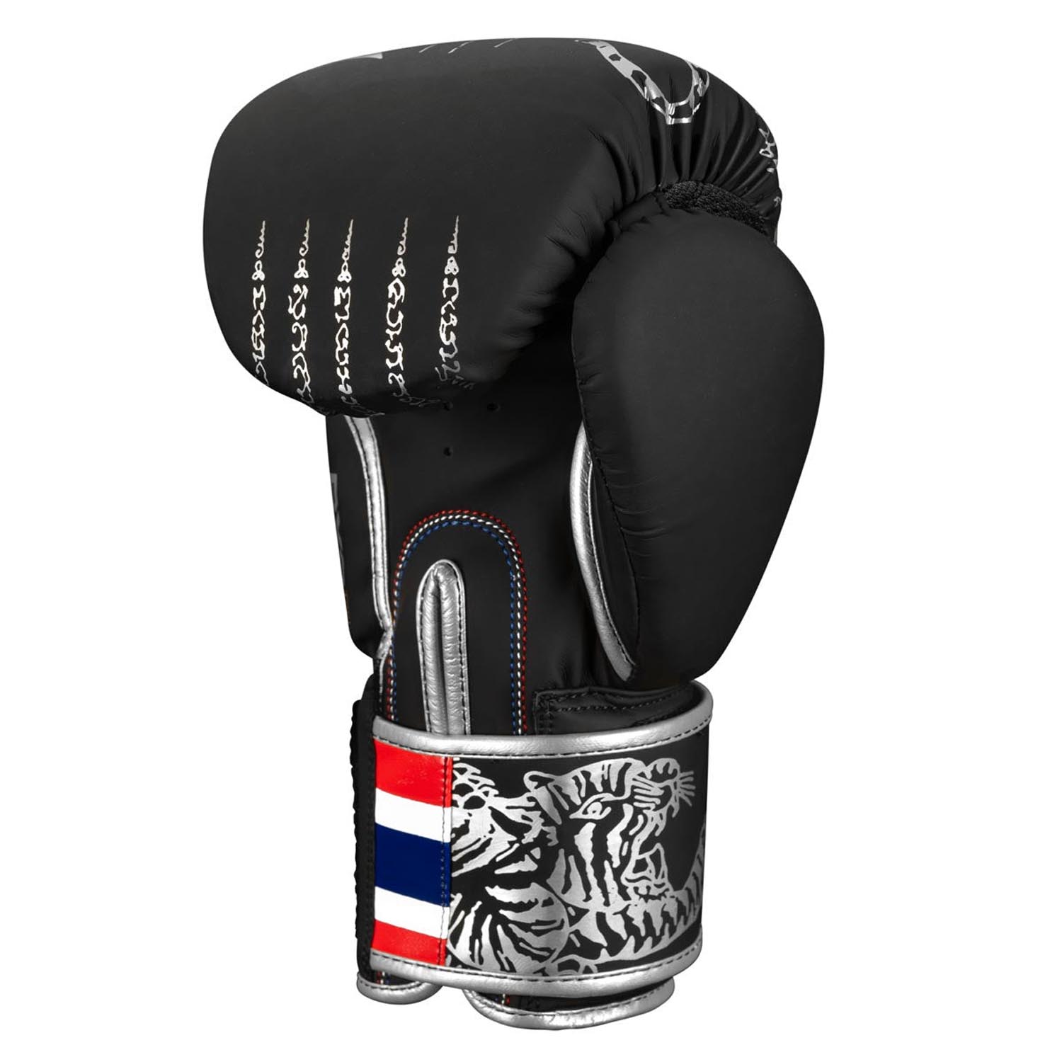 Phantom Athletics Boxing Gloves, Muay Thai, black-silver, 14 Oz