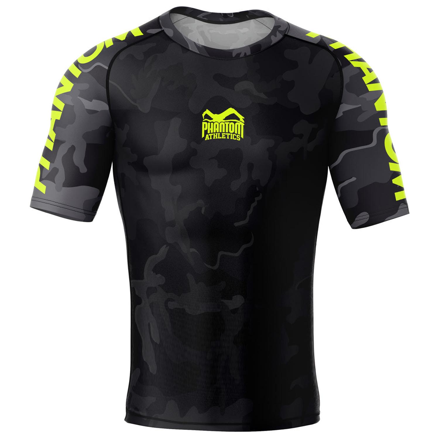Phantom Athletics Rashguard, S/S, Evo, schwarz-neon, M