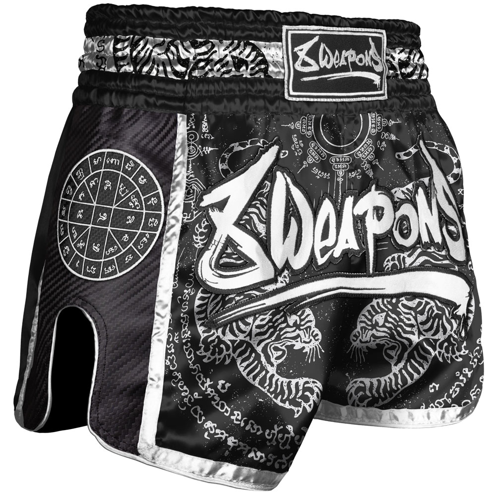 8 WEAPONS Shorts, Carbon, Sak Yant Tigers, black, M