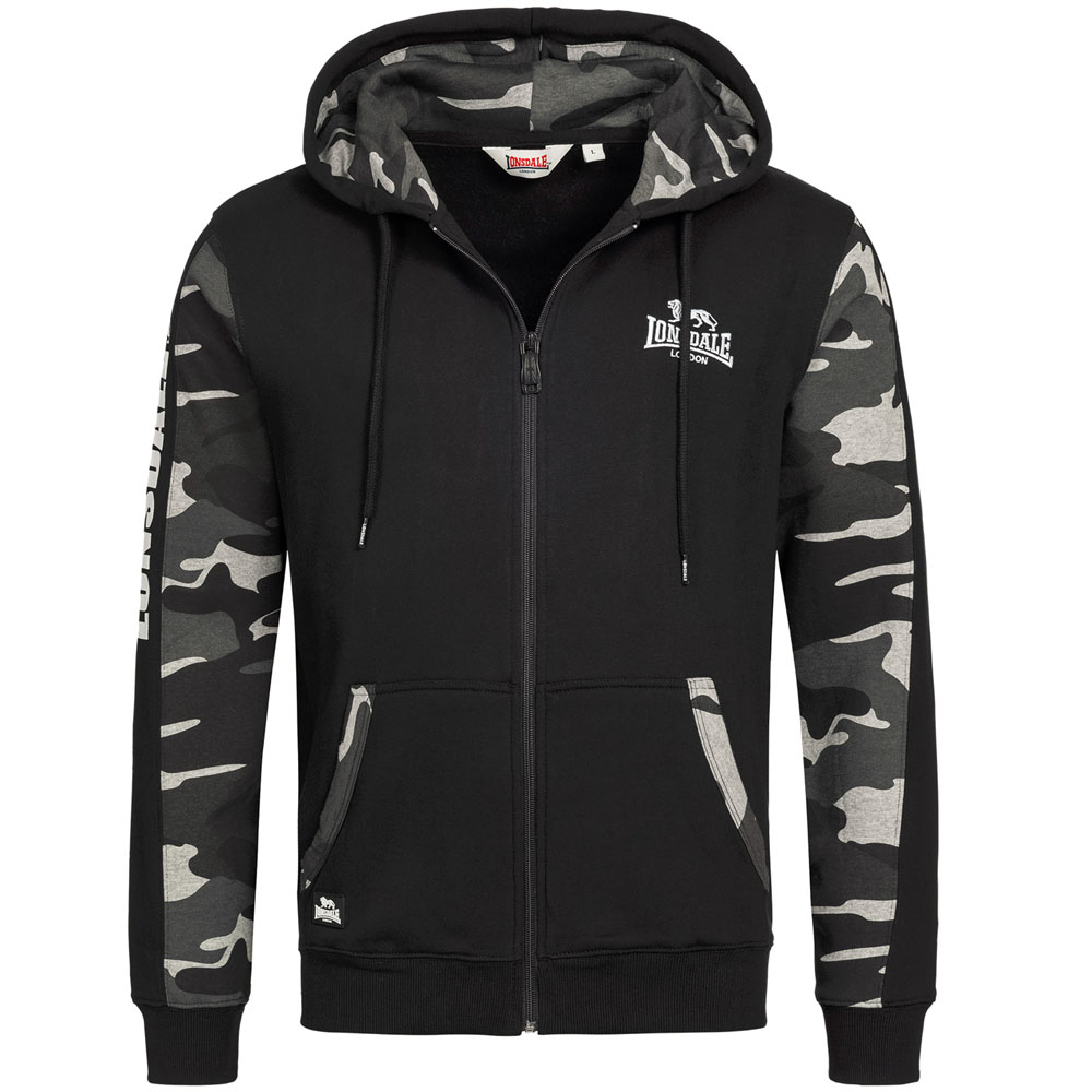 Lonsdale Zip Hoody, Lordship, black-camo, M