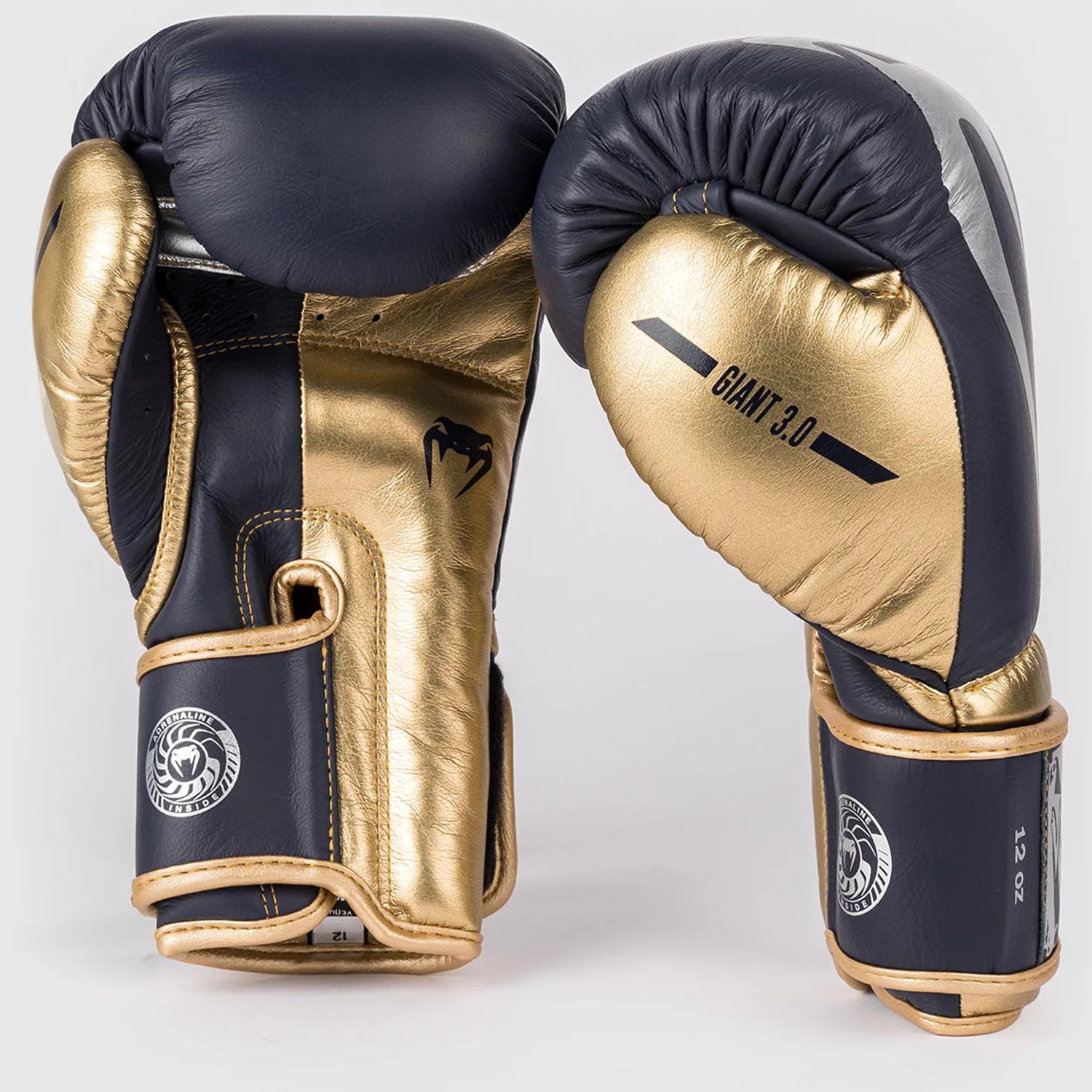 VENUM Boxing Gloves, Giant 3.0, Nappa Leather, navy-gold, 16 Oz