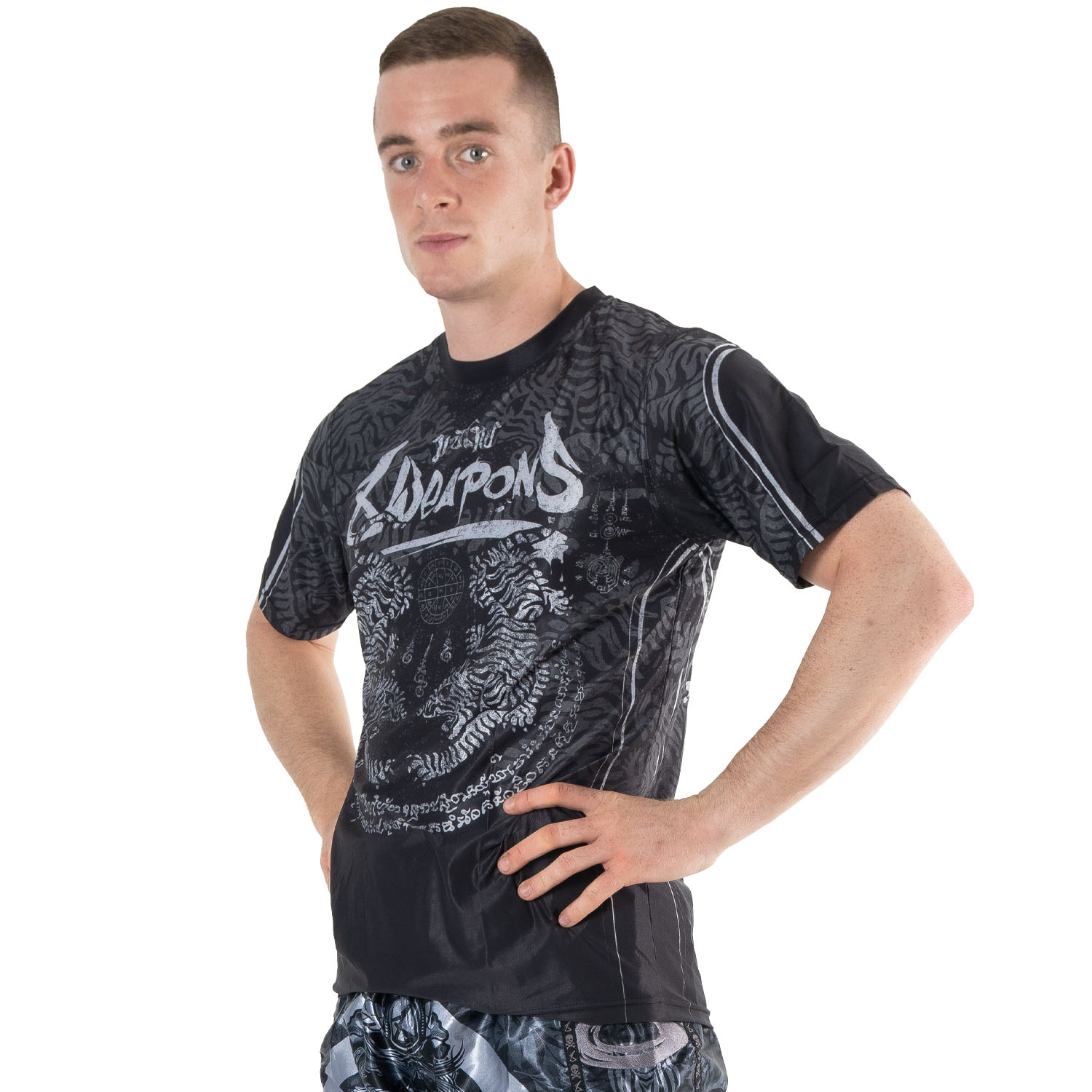 8 WEAPONS Functional T-Shirt, Tiger Yant, schwarz-grau, XXL