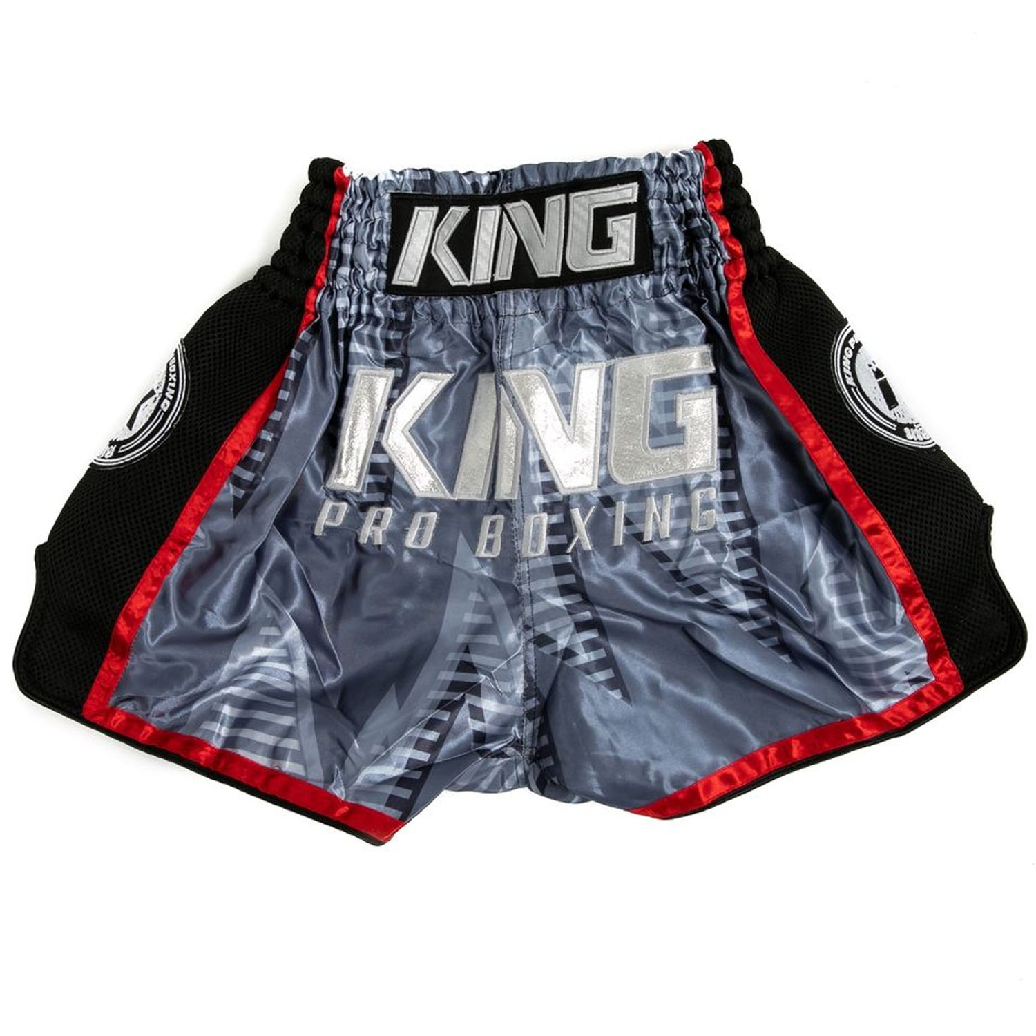 KING PRO BOXING, Muay Thai Shorts, Stadium 2, grey-red, M
