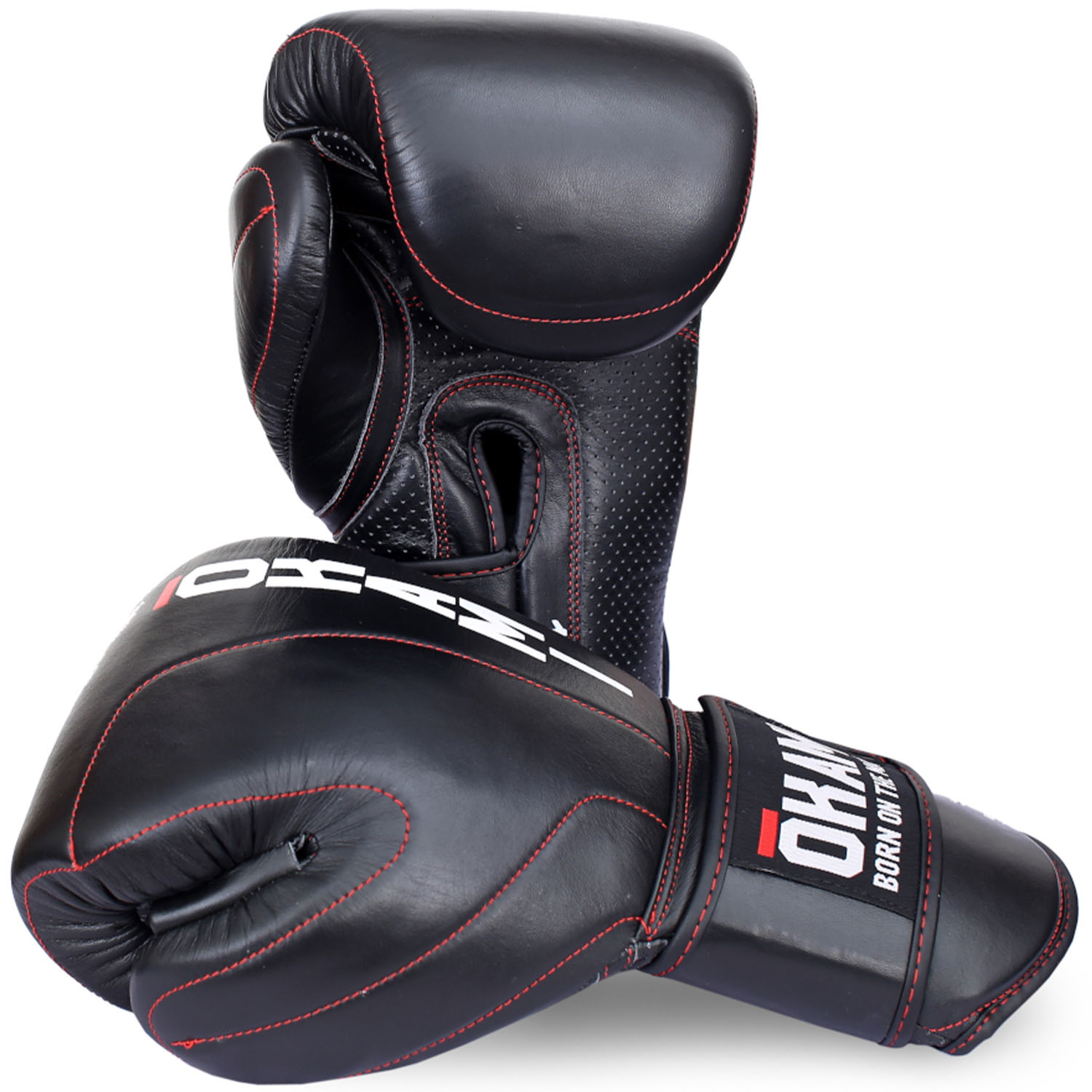 OKAMI Boxing Gloves, Air Tec, black, 16 Oz