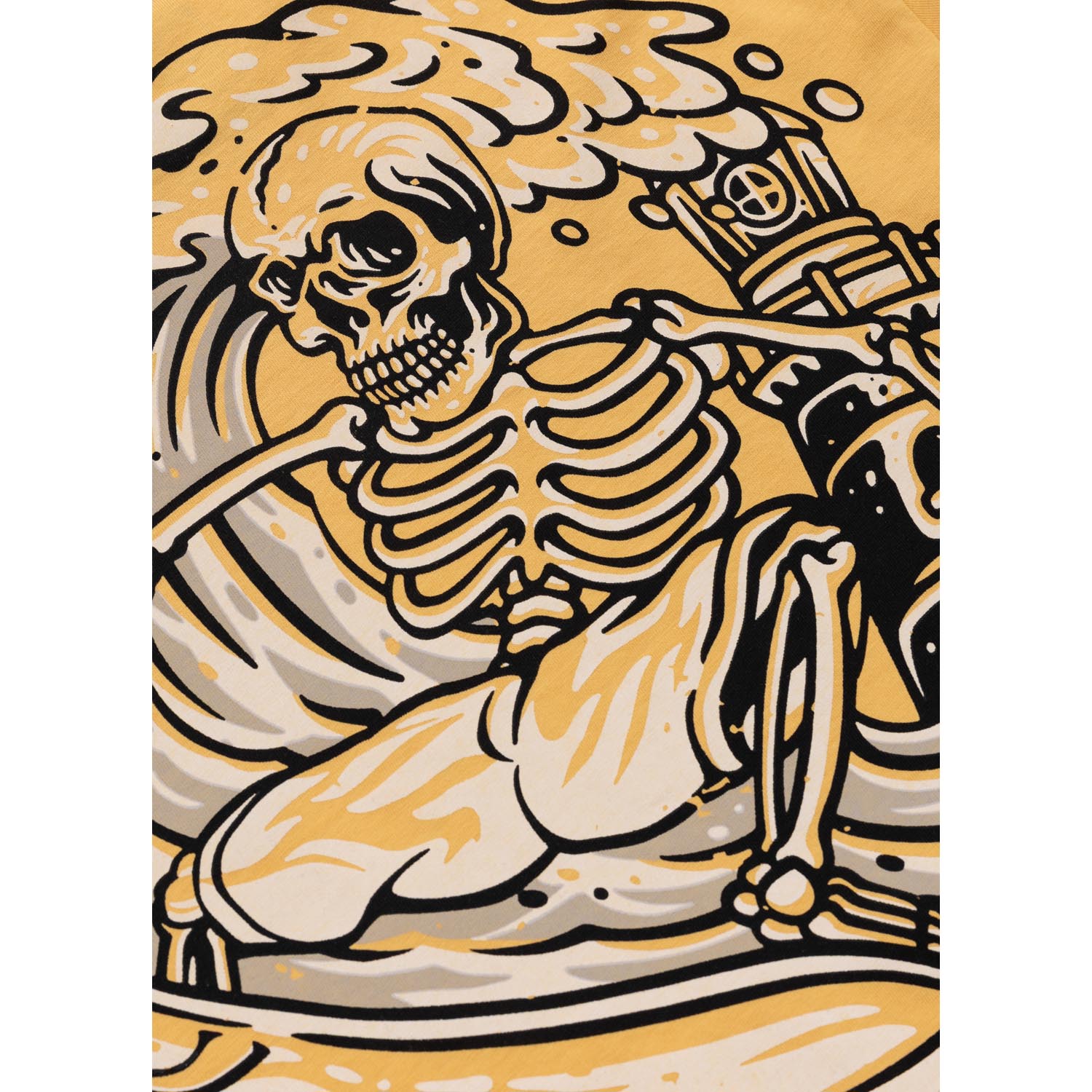 Pit Bull West Coast T-Shirt, Skull Surf, yellow, XXXL