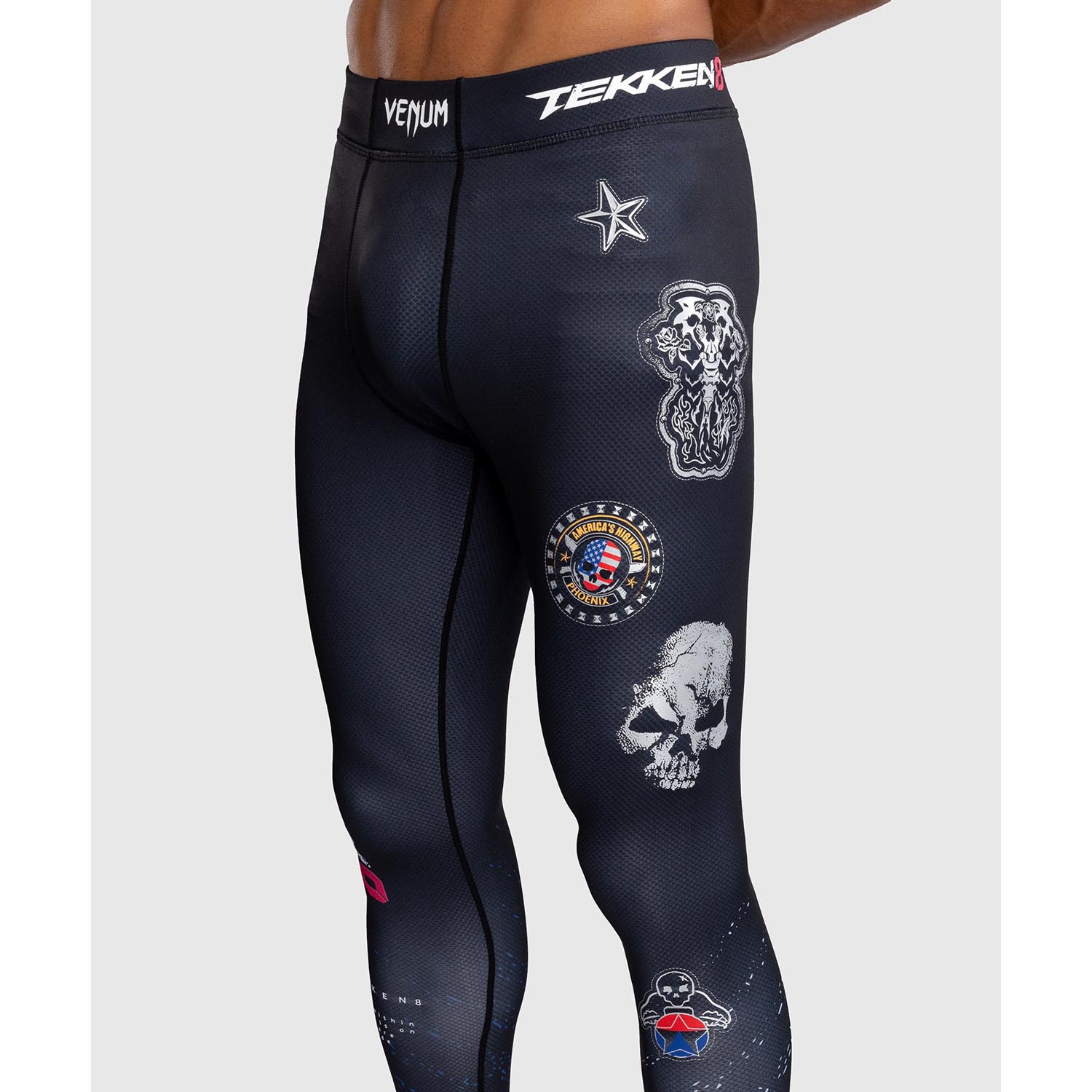 VENUM Compression Pants, Tekken 8 x Paul Phoenix, black-blue, XL