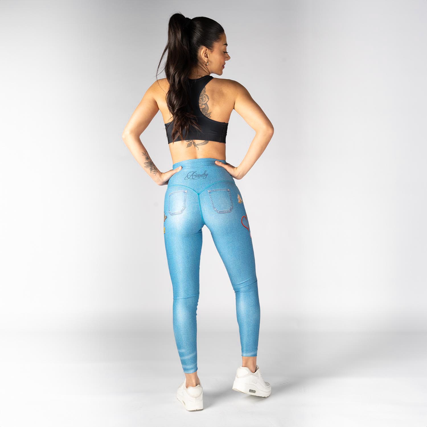Anarchy Apparel Compression Leggings, Denim, S