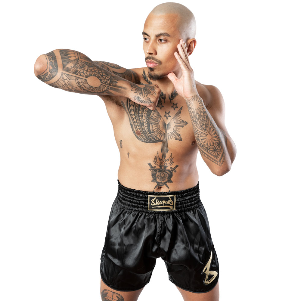 8 WEAPONS Strike Shorts, black-gold, XXL