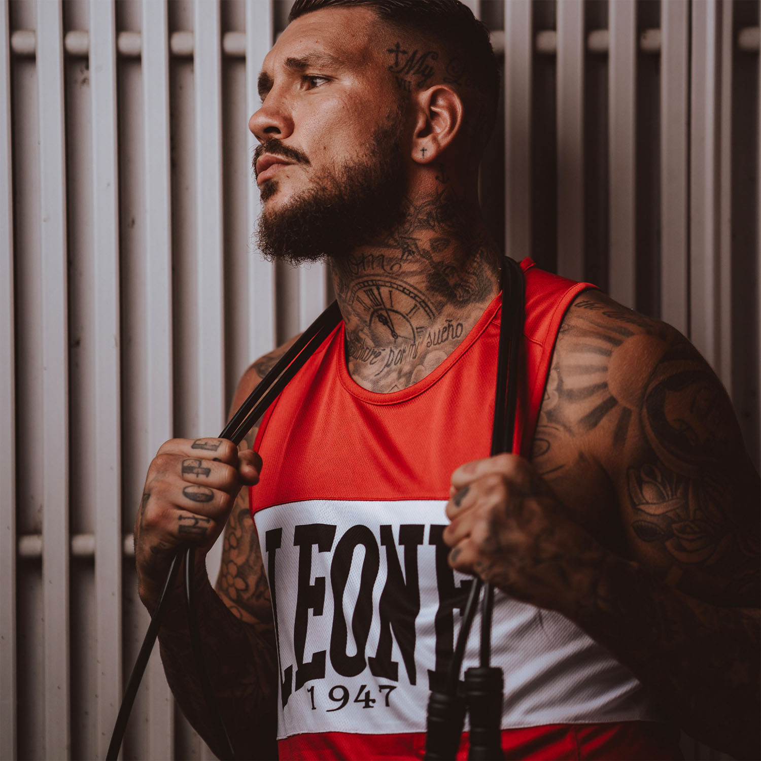 LEONE Boxing Top, Singlet, Shock, AB224, rot, S
