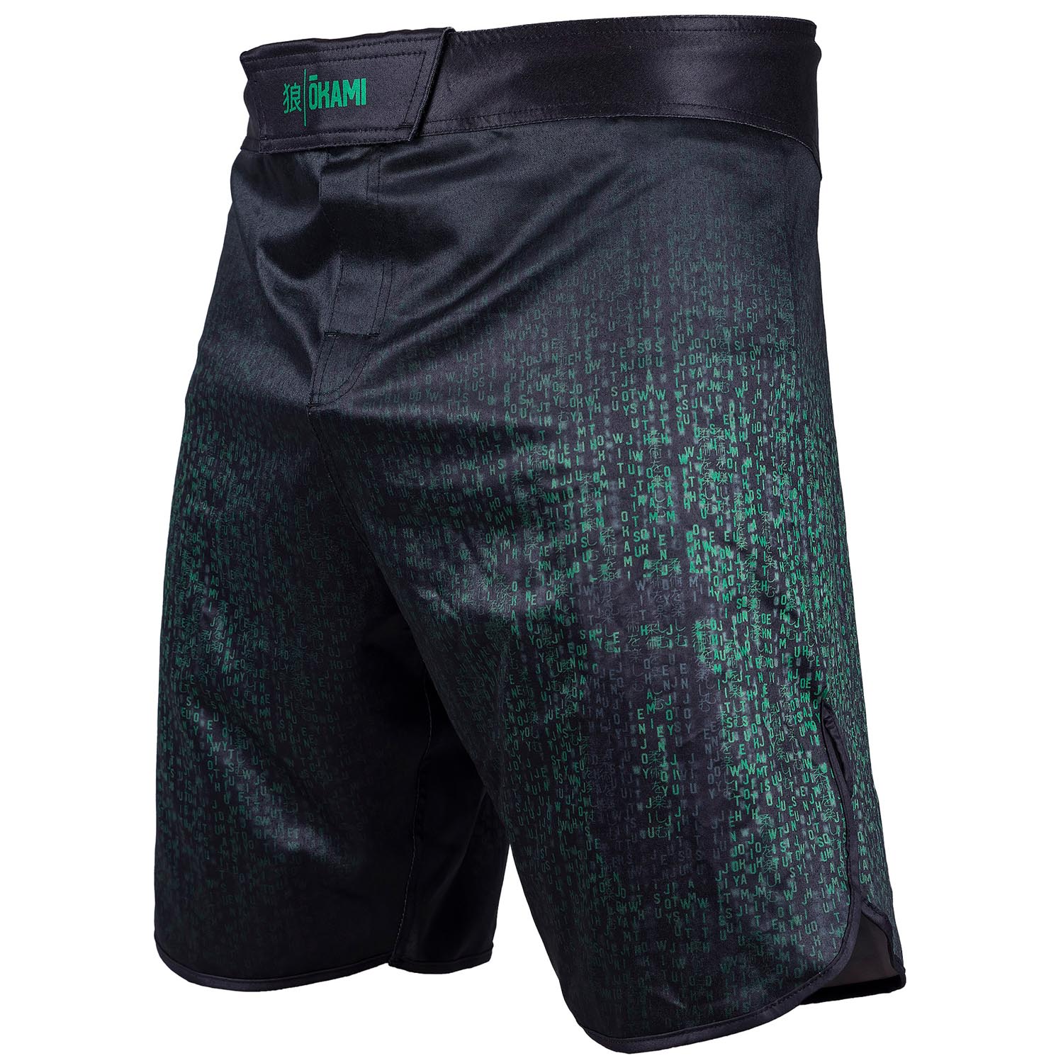 OKAMI MMA Fight Shorts, Code, schwarz-grün, S