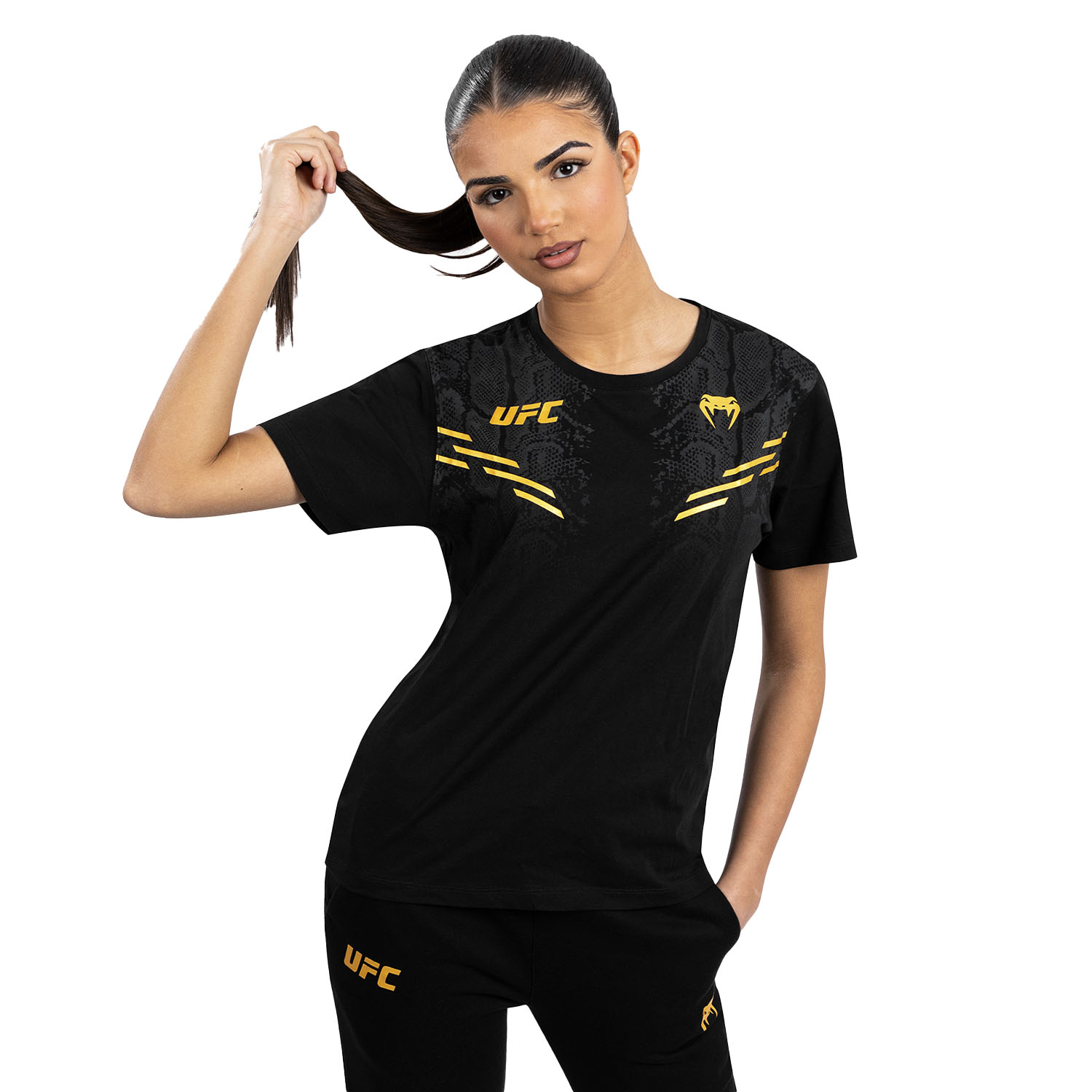 VENUM T-Shirt, Damen, UFC Replica Champion, Adrenaline, schwarz-gold, XL