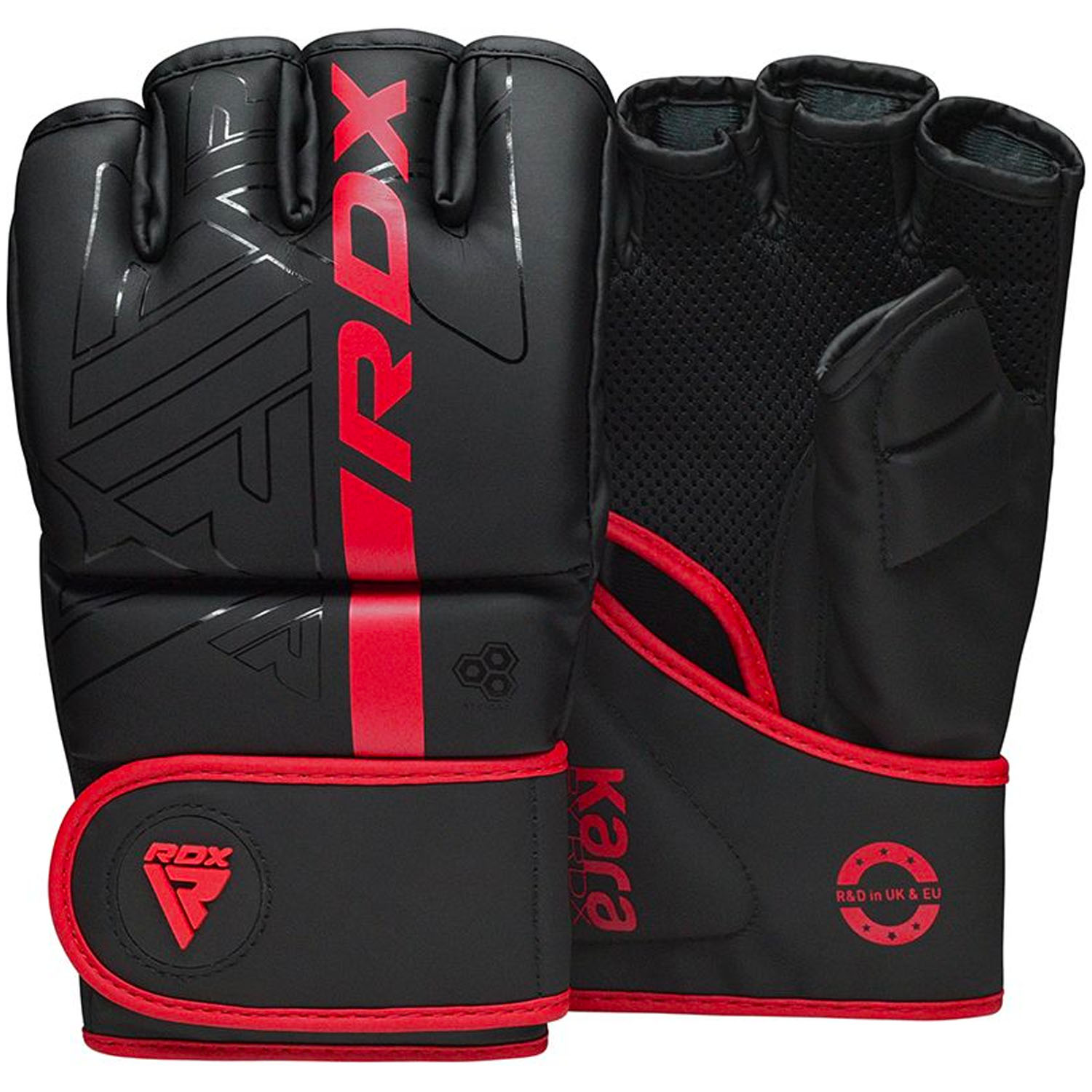 RDX MMA Boxing Gloves, Kara Series F6, black-red, S