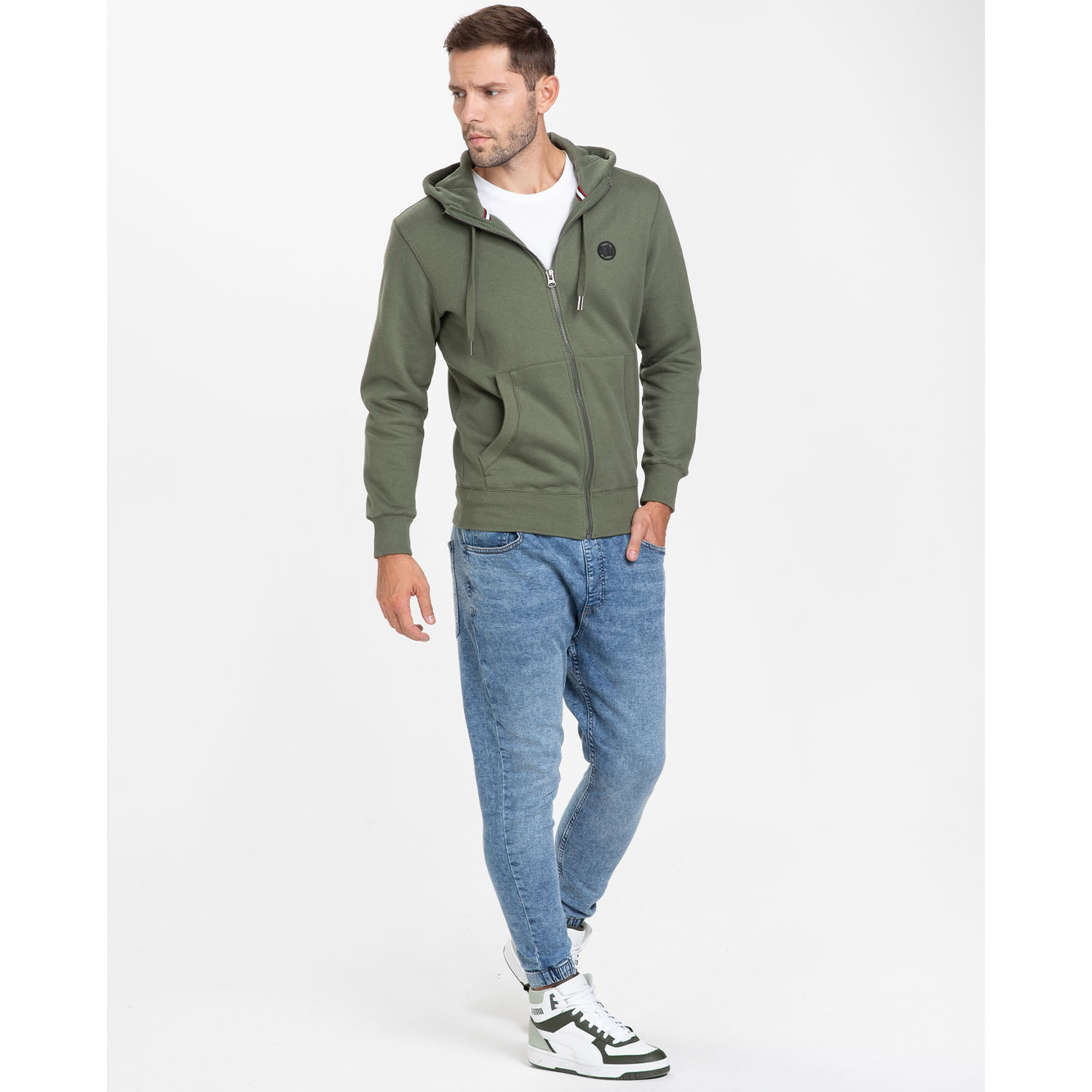 Pit Bull West Coast Zip Hoody, Small Logo, olive, XL