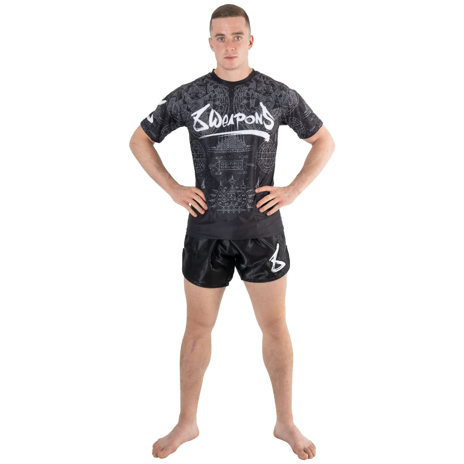 8 WEAPONS Functional T-Shirt, Hanuman Yant, schwarz-grau, XXL