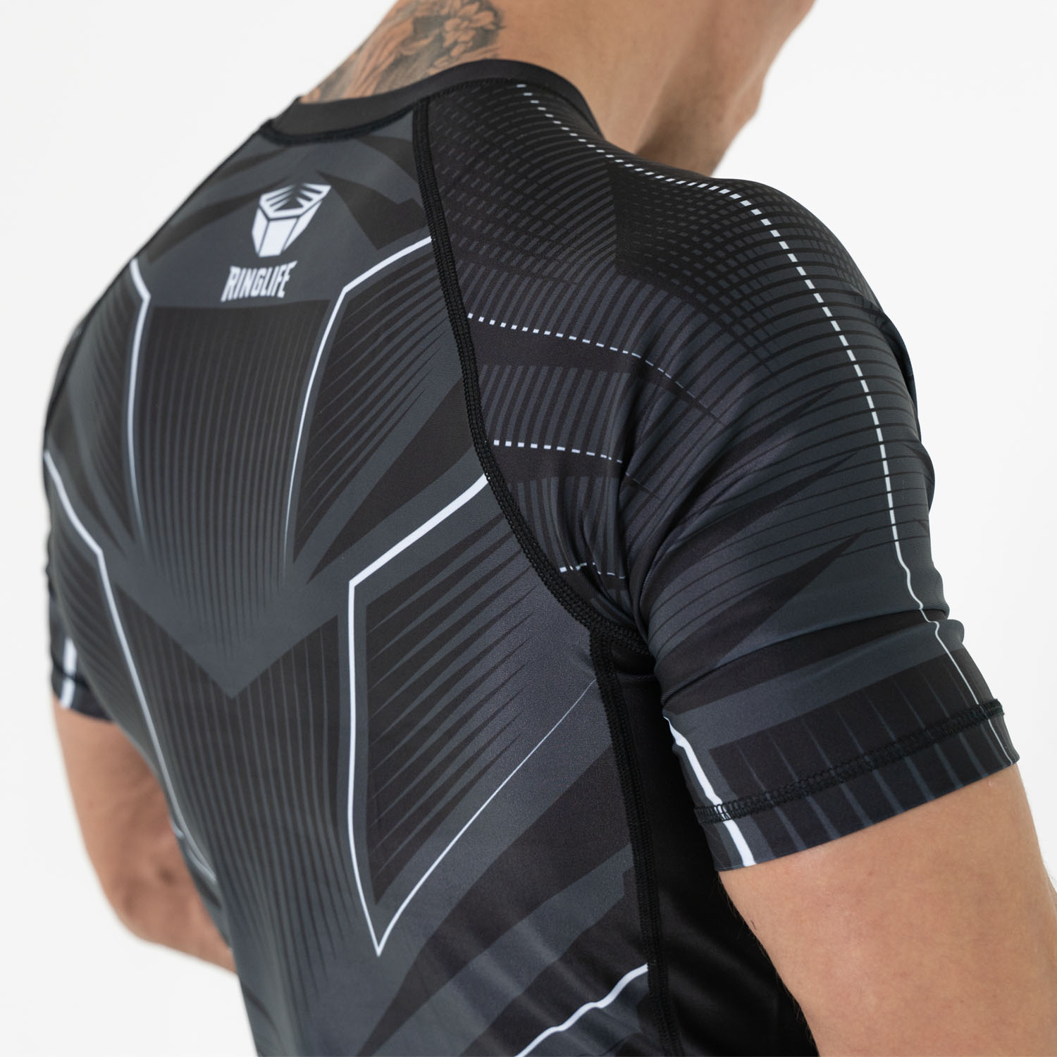 RINGLIFE Rashguard, S/S - Octaring schwarz-weiss XXL