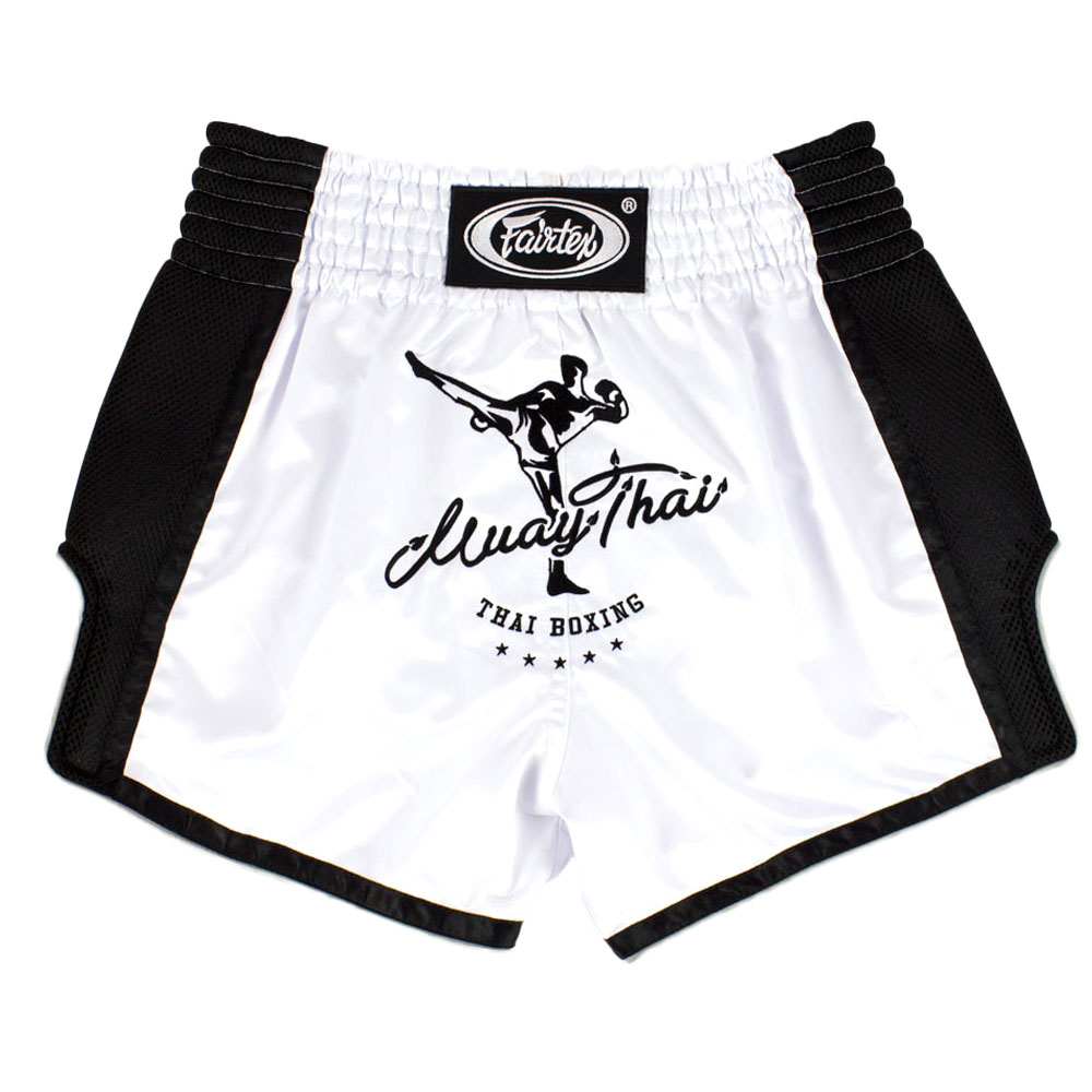 Fairtex Muay Thai Shorts, BS1707, white-black, XL