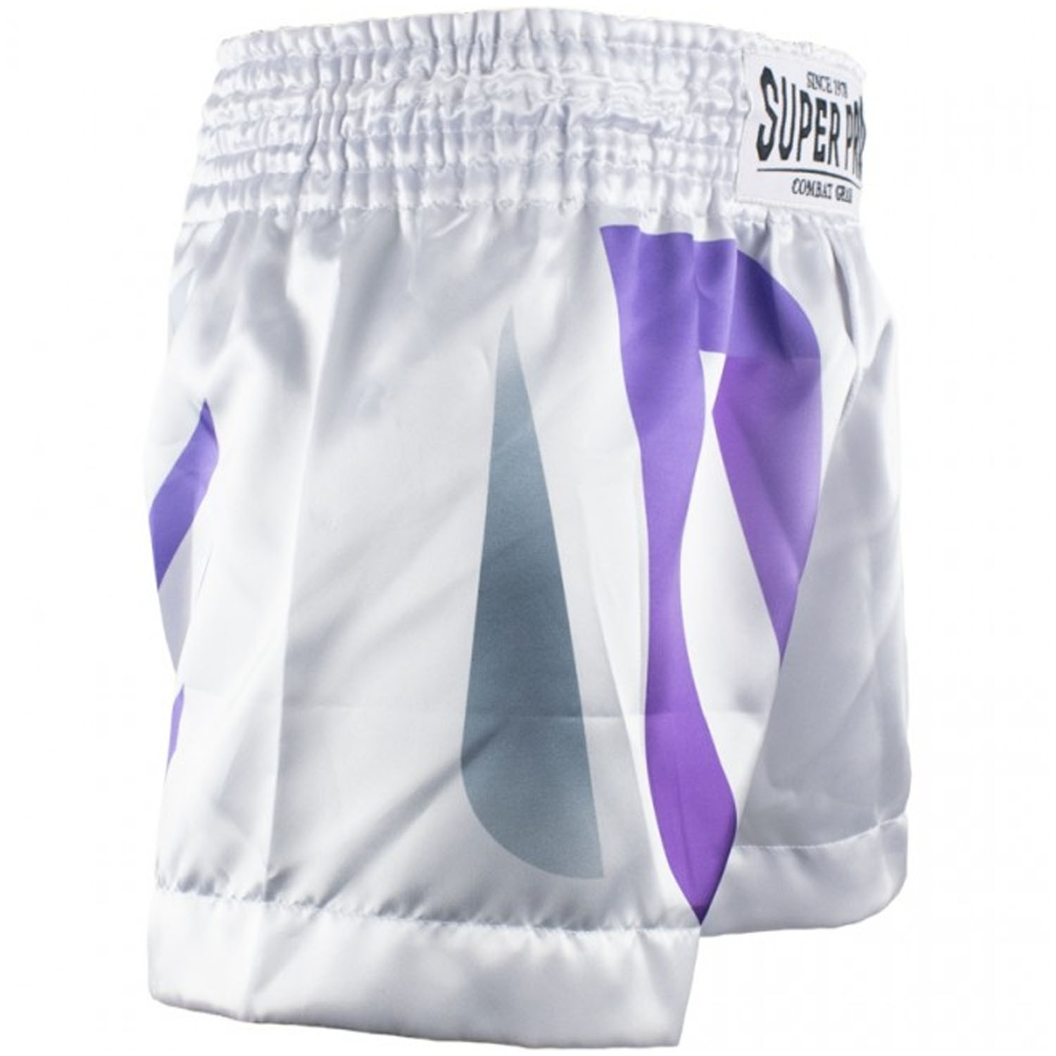 Super Pro Muay Thai Shorts, No Mercy, white, S