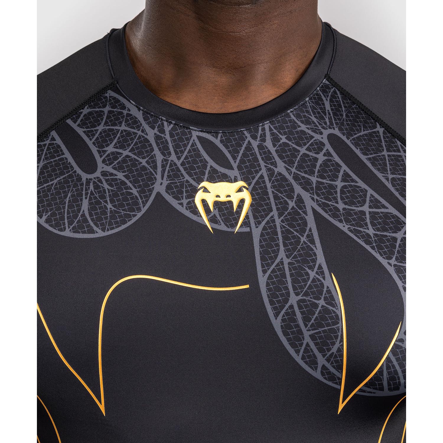 VENUM Rashguard, L/S, Serpenti, black-silver-gold, XXL