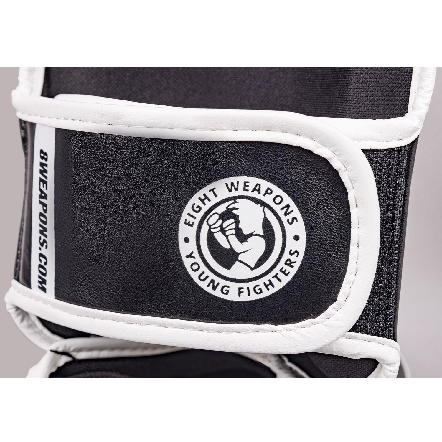 8 WEAPONS Shin Guards, Kids, Unlimited 2.0, black-white, L/XL