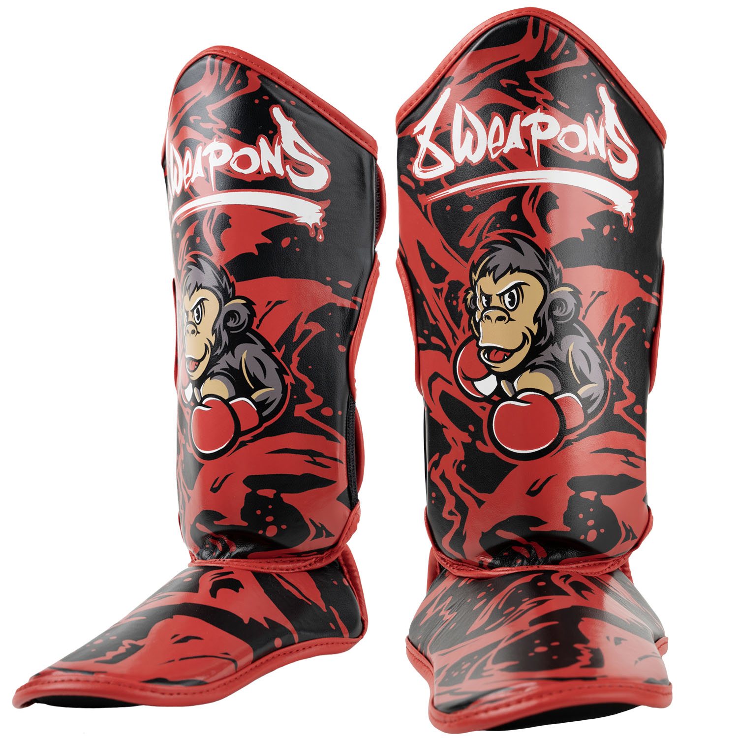 8 WEAPONS Shin Guards, Kids, Joe, black-red, S/M