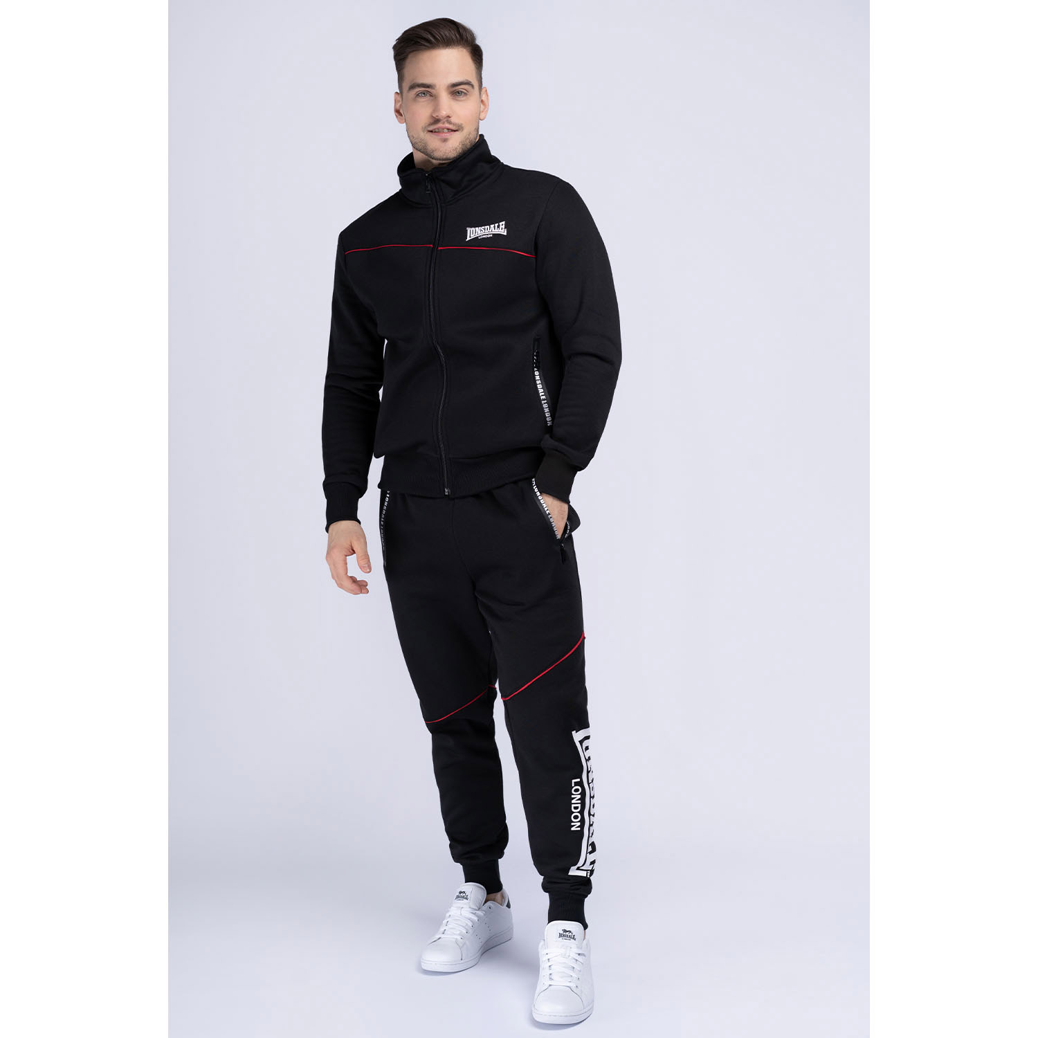 Lonsdale Trainingsanzug, Geddington, schwarz, XL