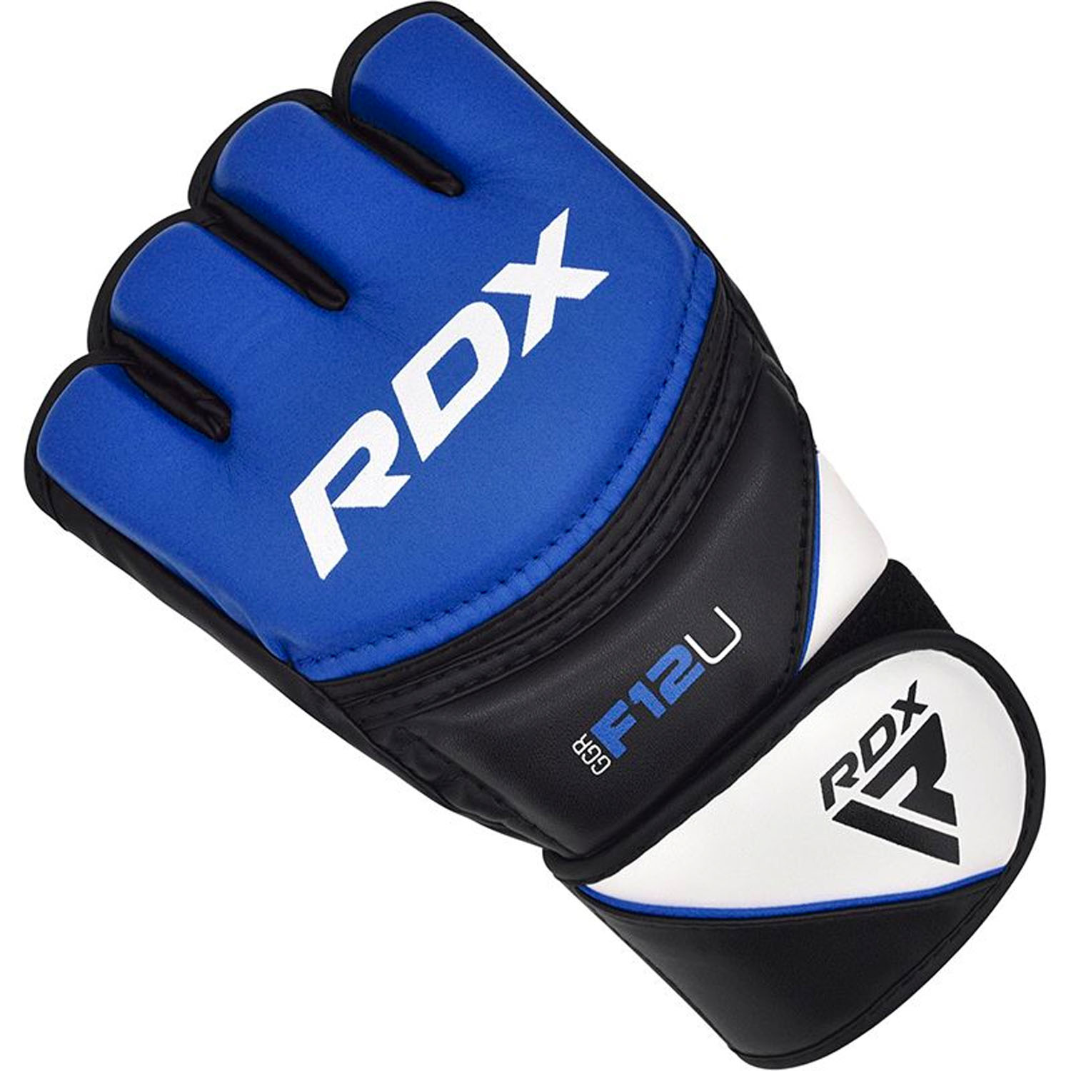 RDX MMA Boxing Gloves, New Model F12, black-blue, S
