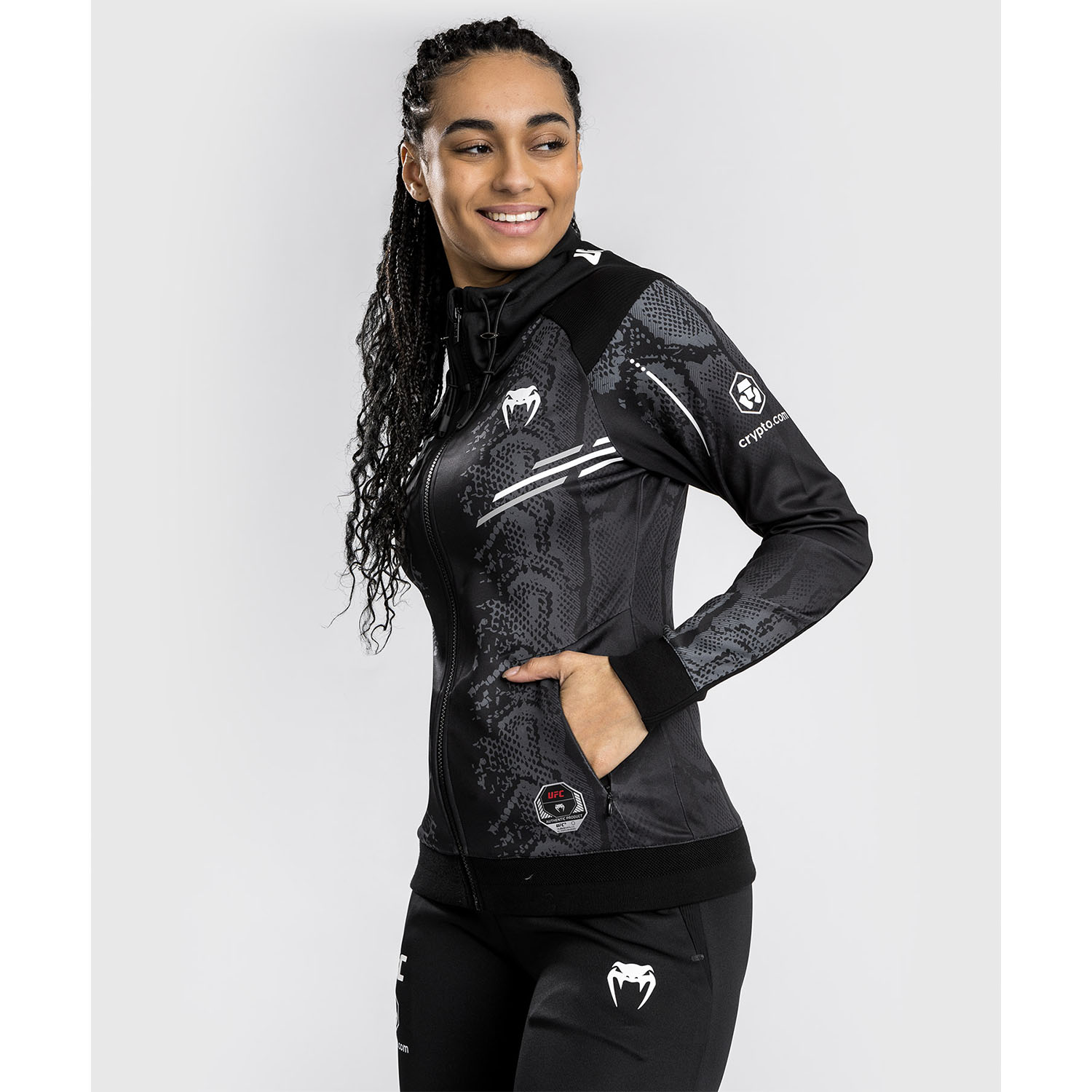 VENUM Zip Hoody, Damen, UFC Fight Night, Adrenaline, schwarz, L
