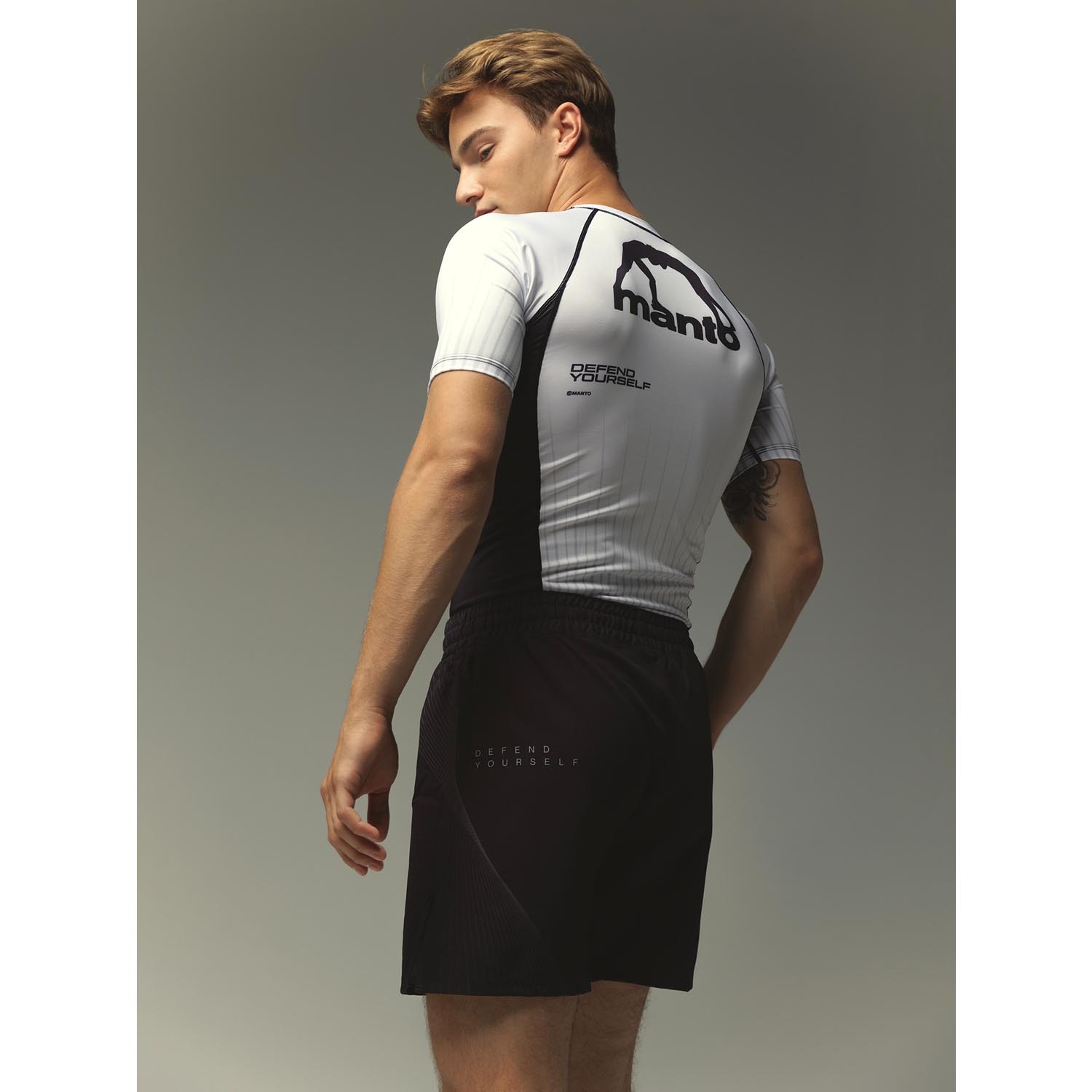 MANTO Rashguard, S/S, Ranked, white, XXL