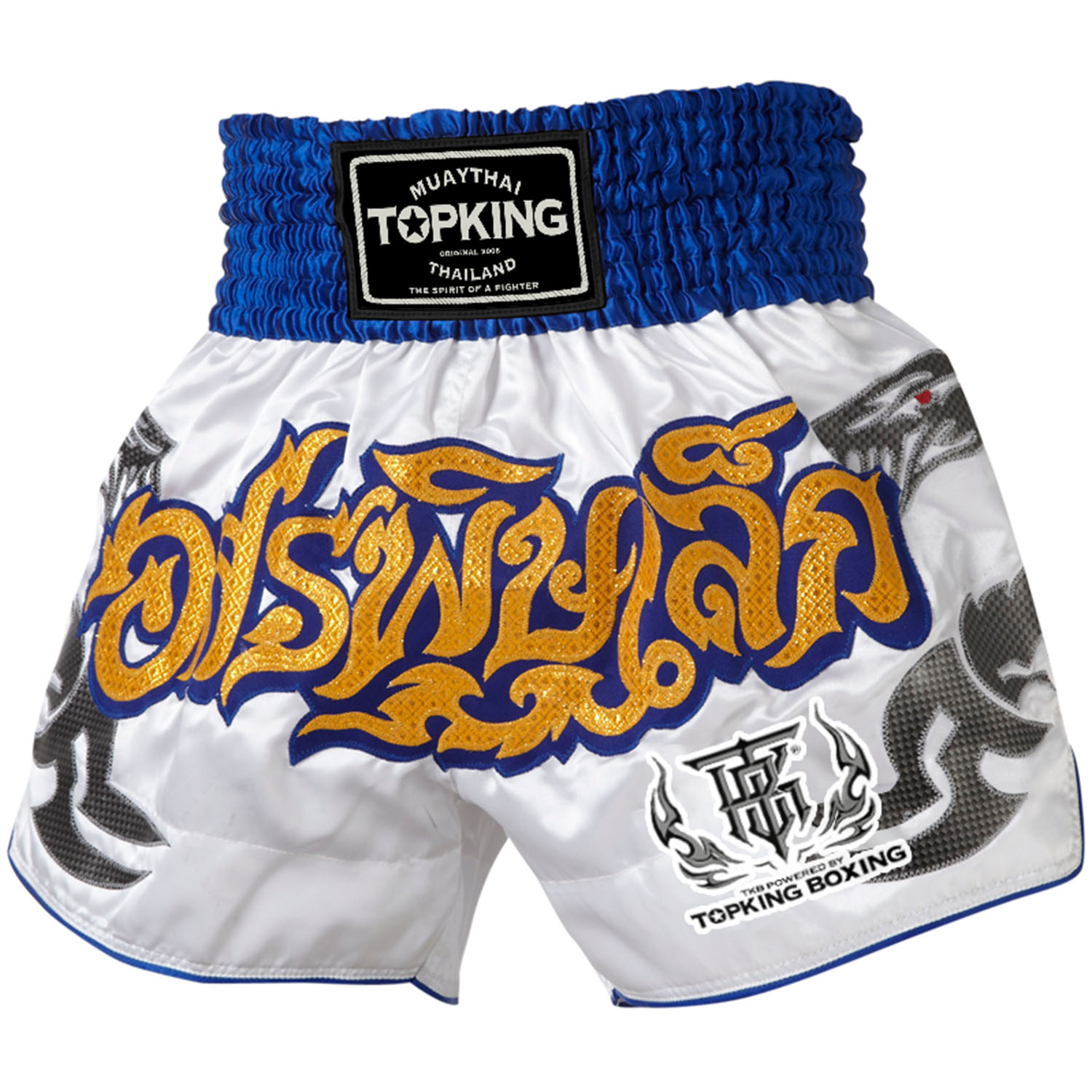 TOP KING BOXING Muay Thai Shorts, TKTBS 057, white, L