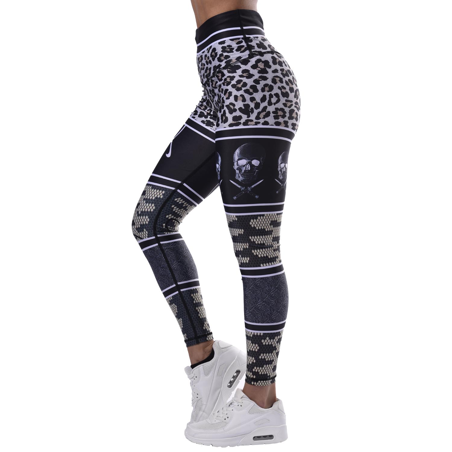 Anarchy Apparel Leggings, Stratum, schwarz-beige, XS