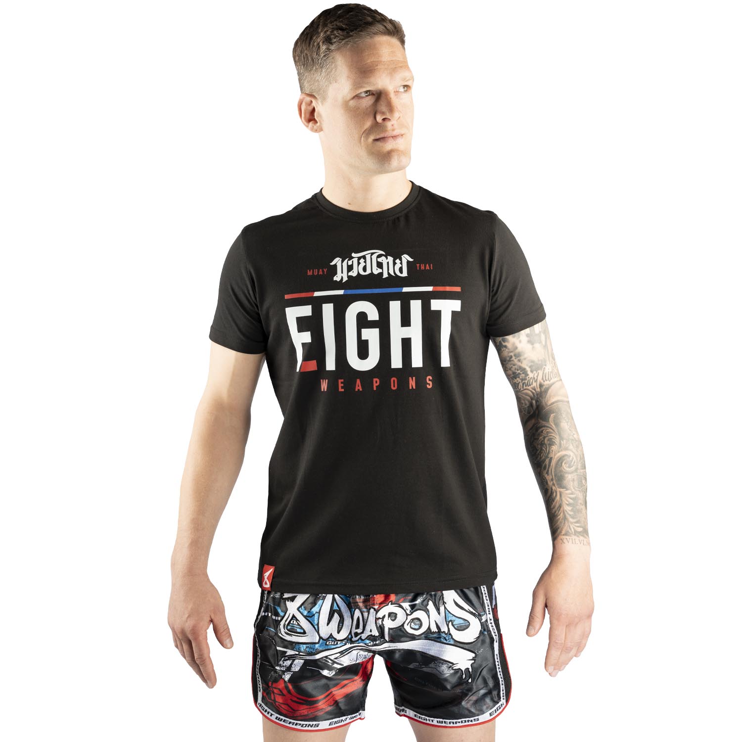 8 WEAPONS Muay Thai T-Shirt, The Fight, schwarz, S