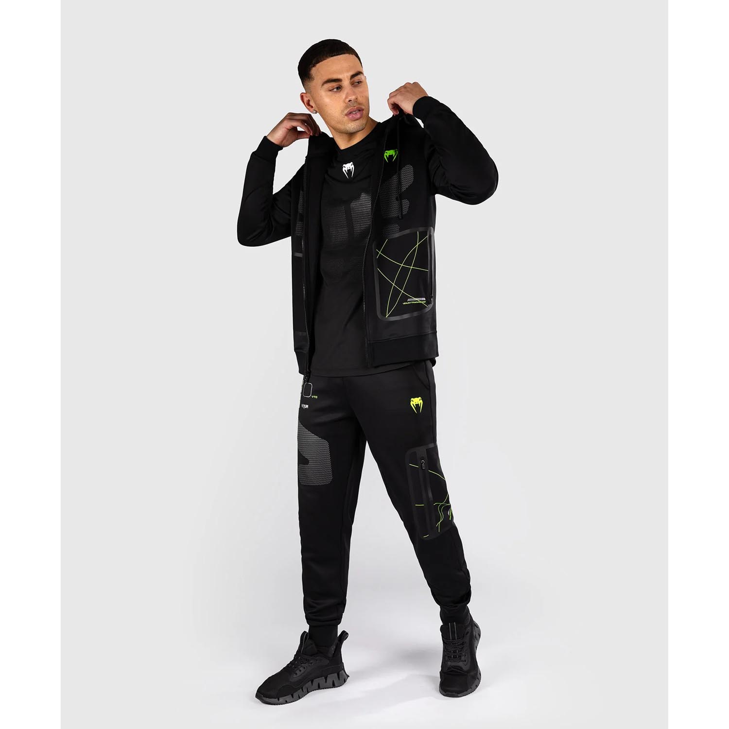 VENUM Zip Hoody, Training Camp 4.0, black-neon green, XXL